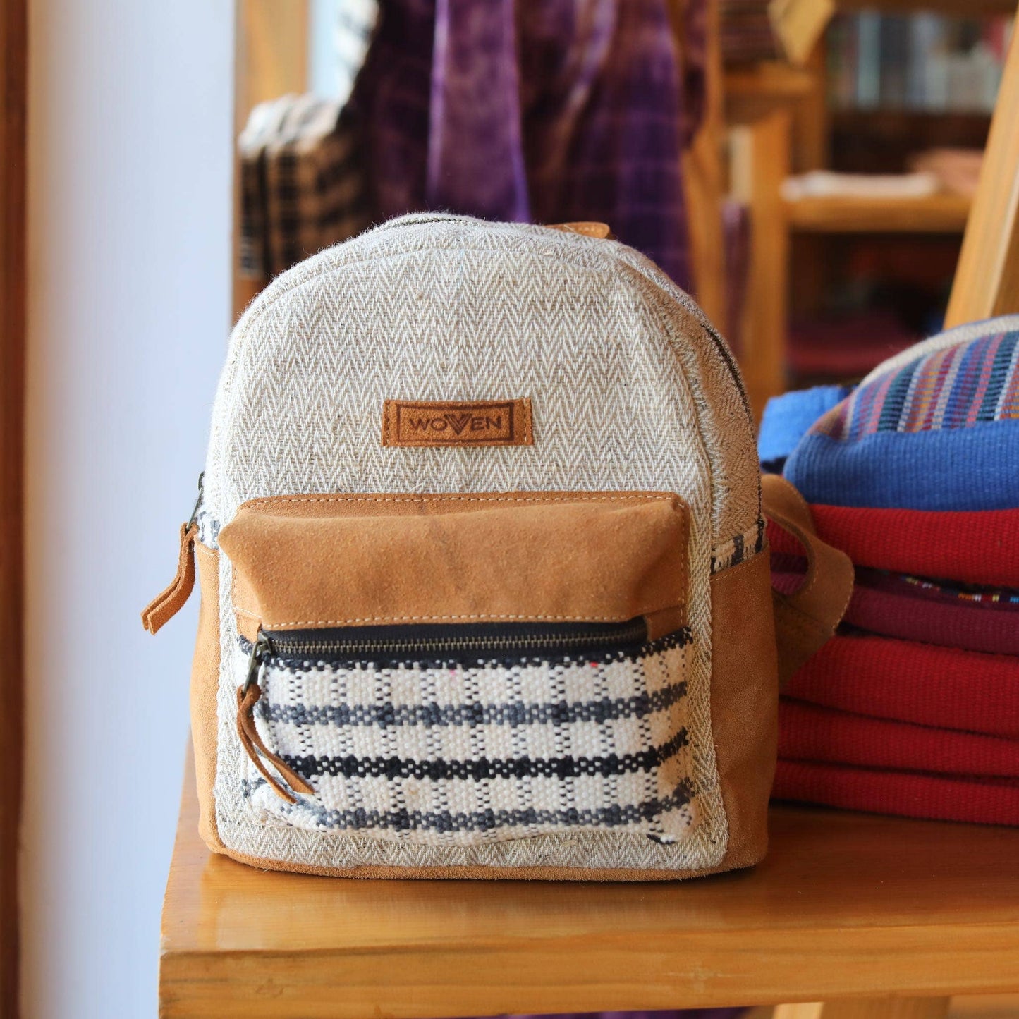 Striped Mini Backpack