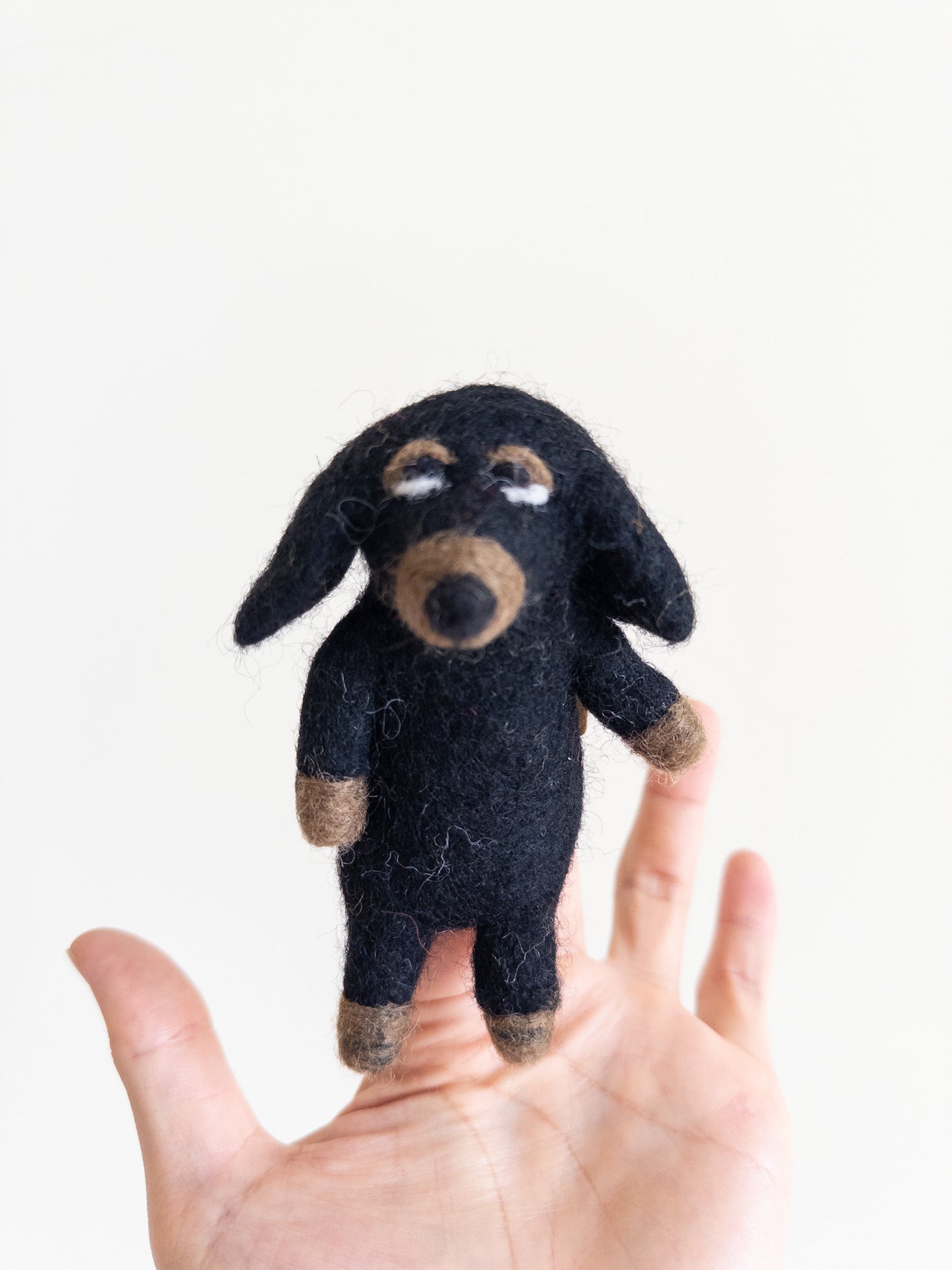Felt Finger Puppet - Dachshund Dog