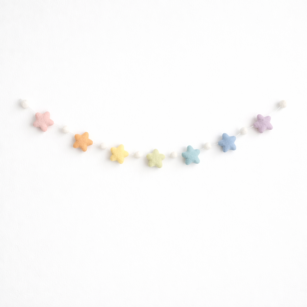 Felt Pastel Star Garland