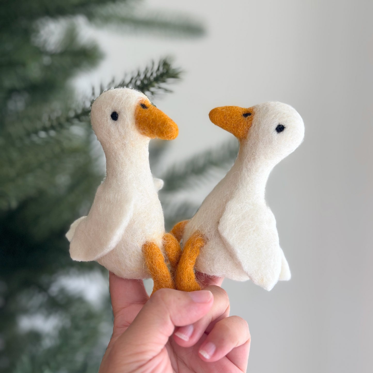 White Duck Finger Puppet