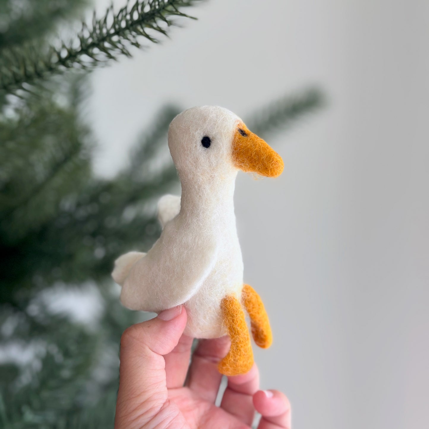 White Duck Finger Puppet