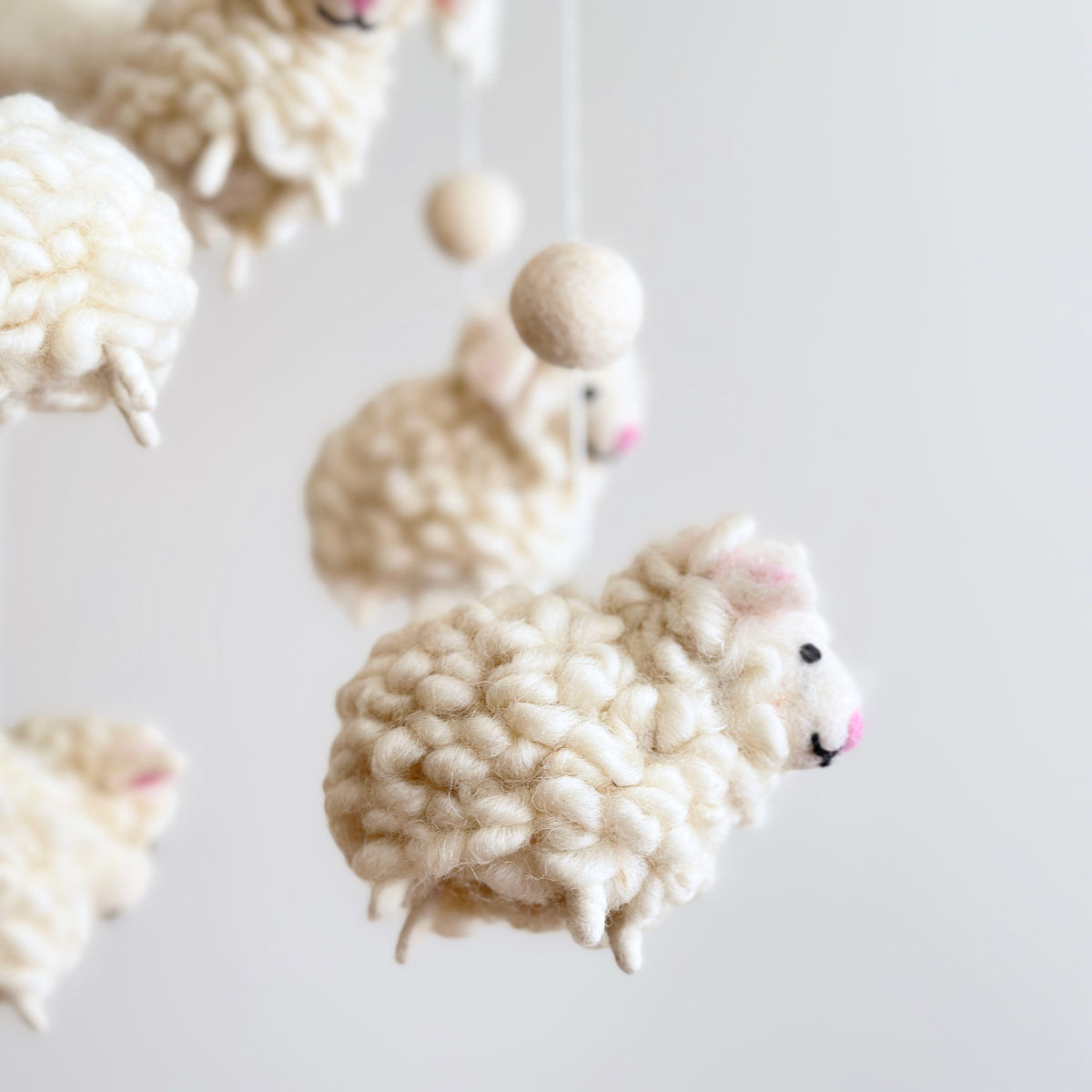 Felt Counting Sheep Baby Mobile