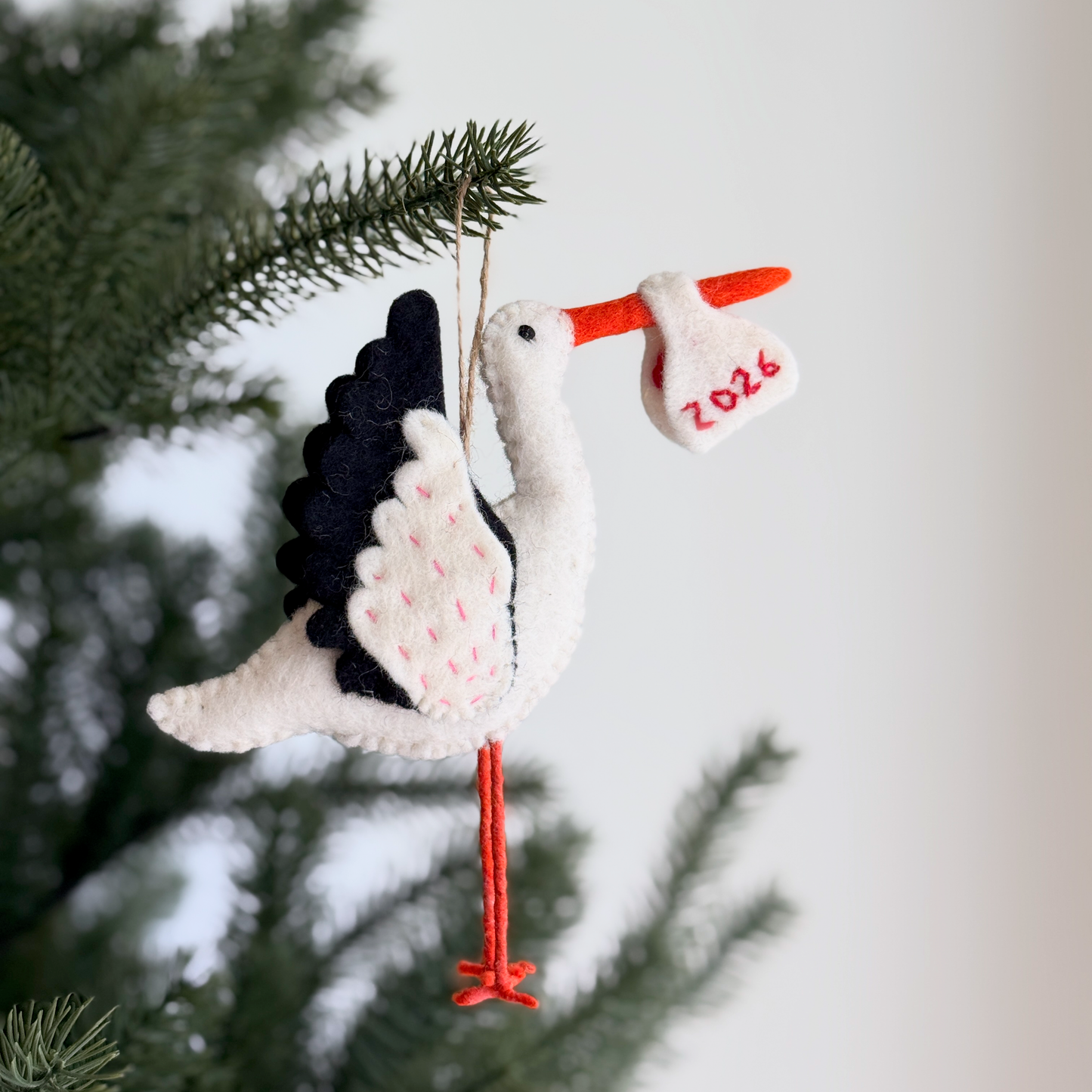 Felt Ornament - Stork 2026