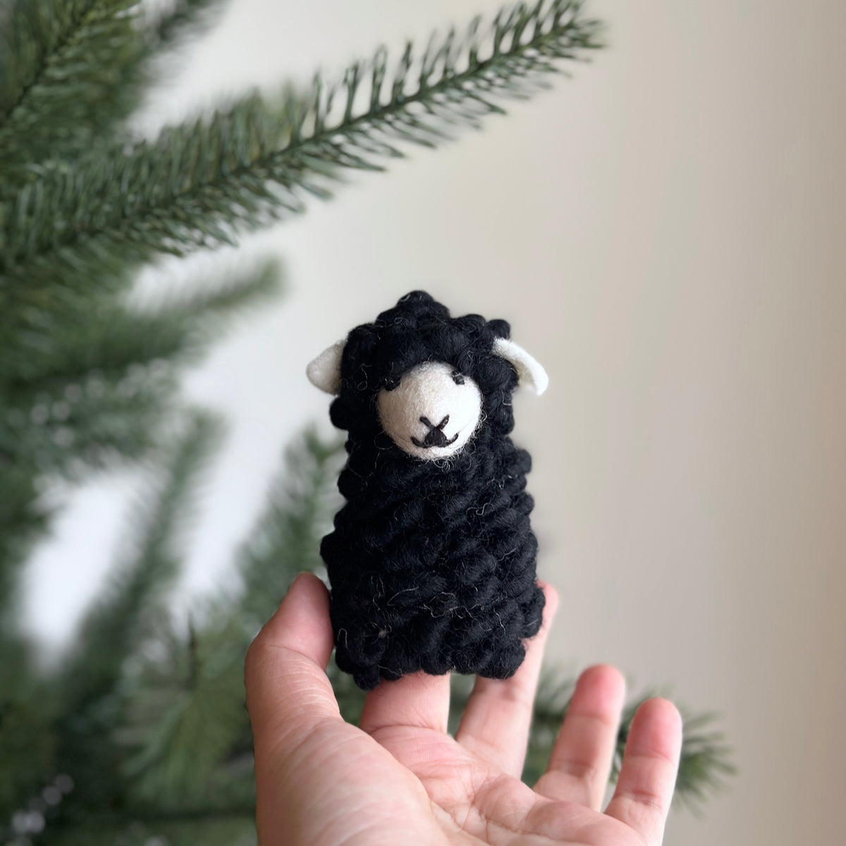 Fluffy Sheep Finger Puppet - Gray
