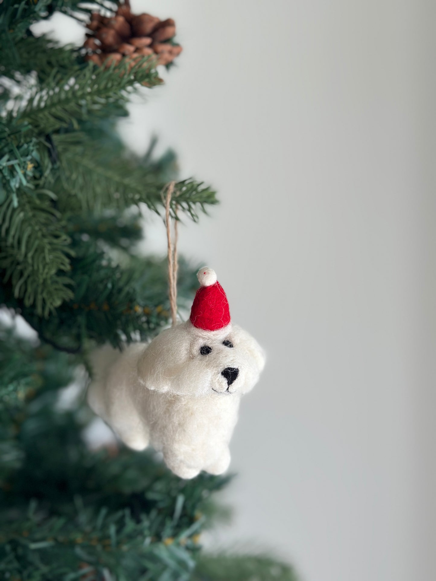 Felt Ornament - White Maltese Dog