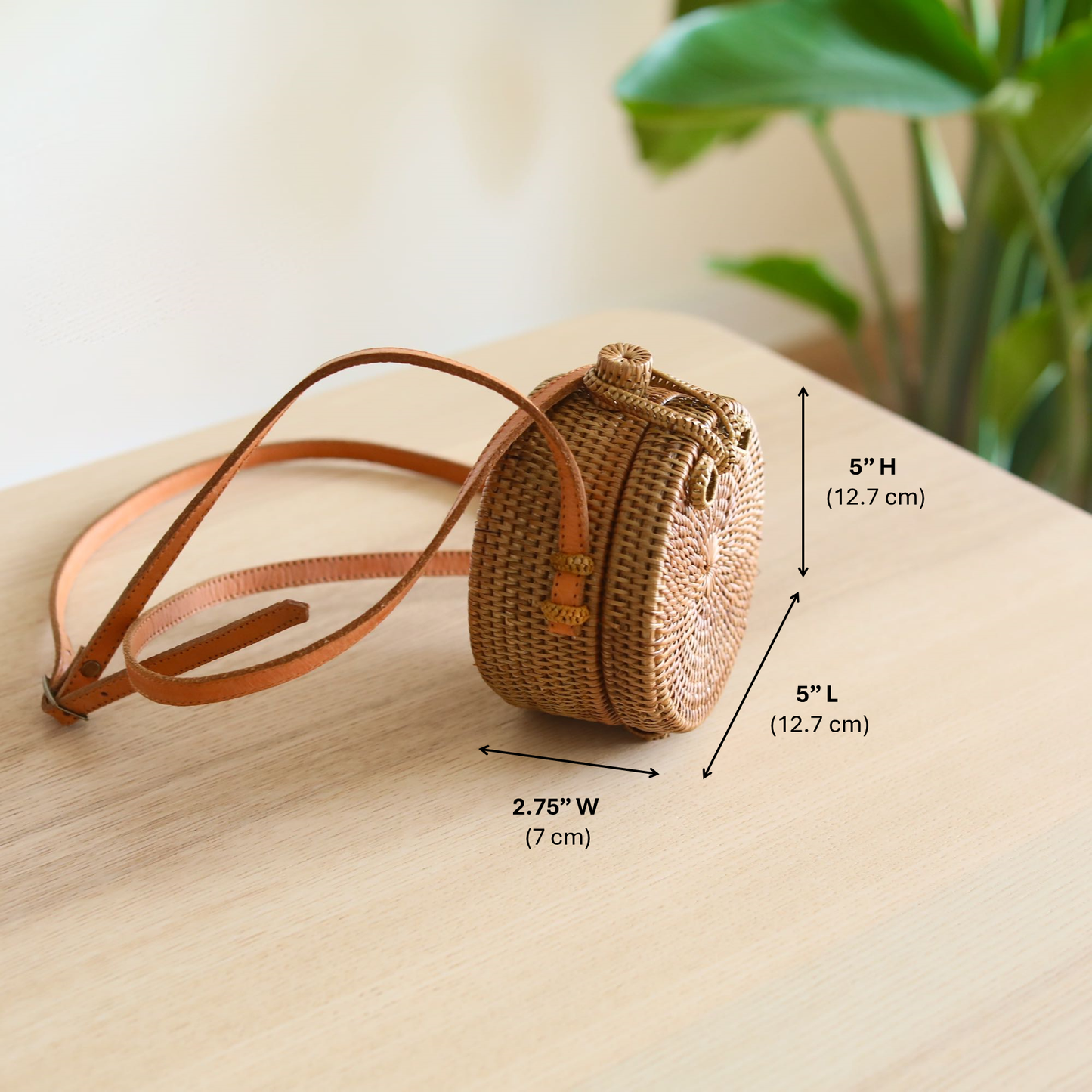 Bali Round Mini Rattan Crossbody Bag
