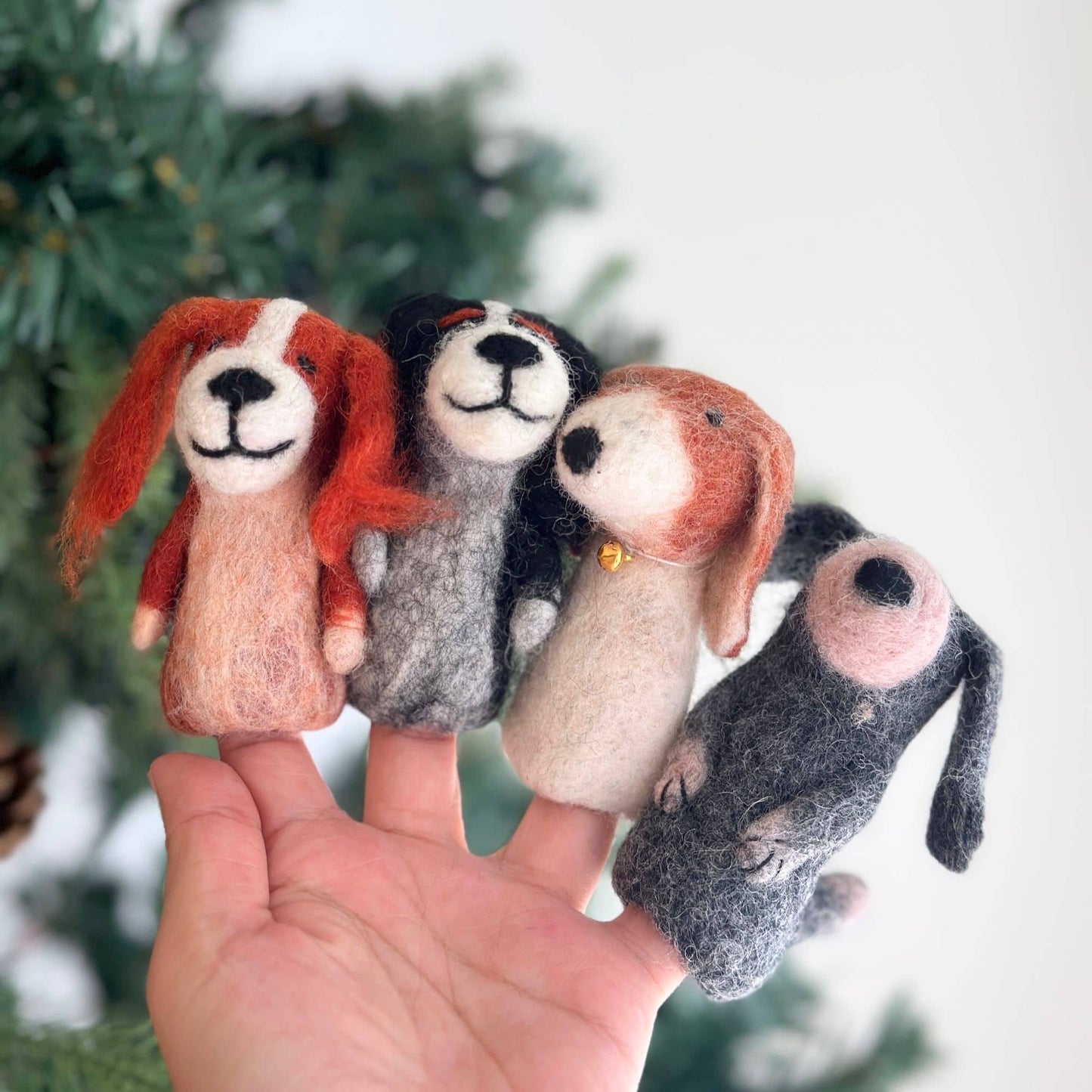 Assorted Dog Finger Puppet - Set of 4