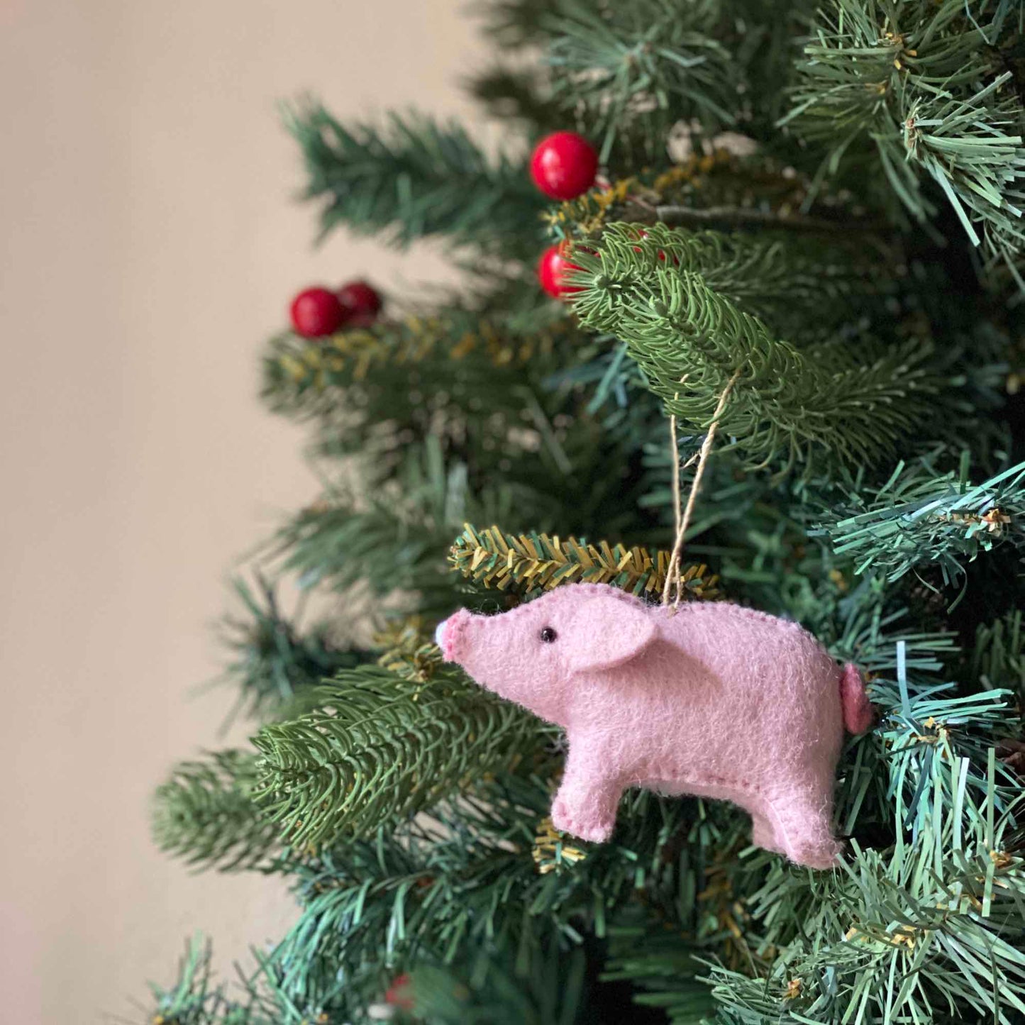 Felt Christmas Ornaments Set of 7 - Cute Farm Animal