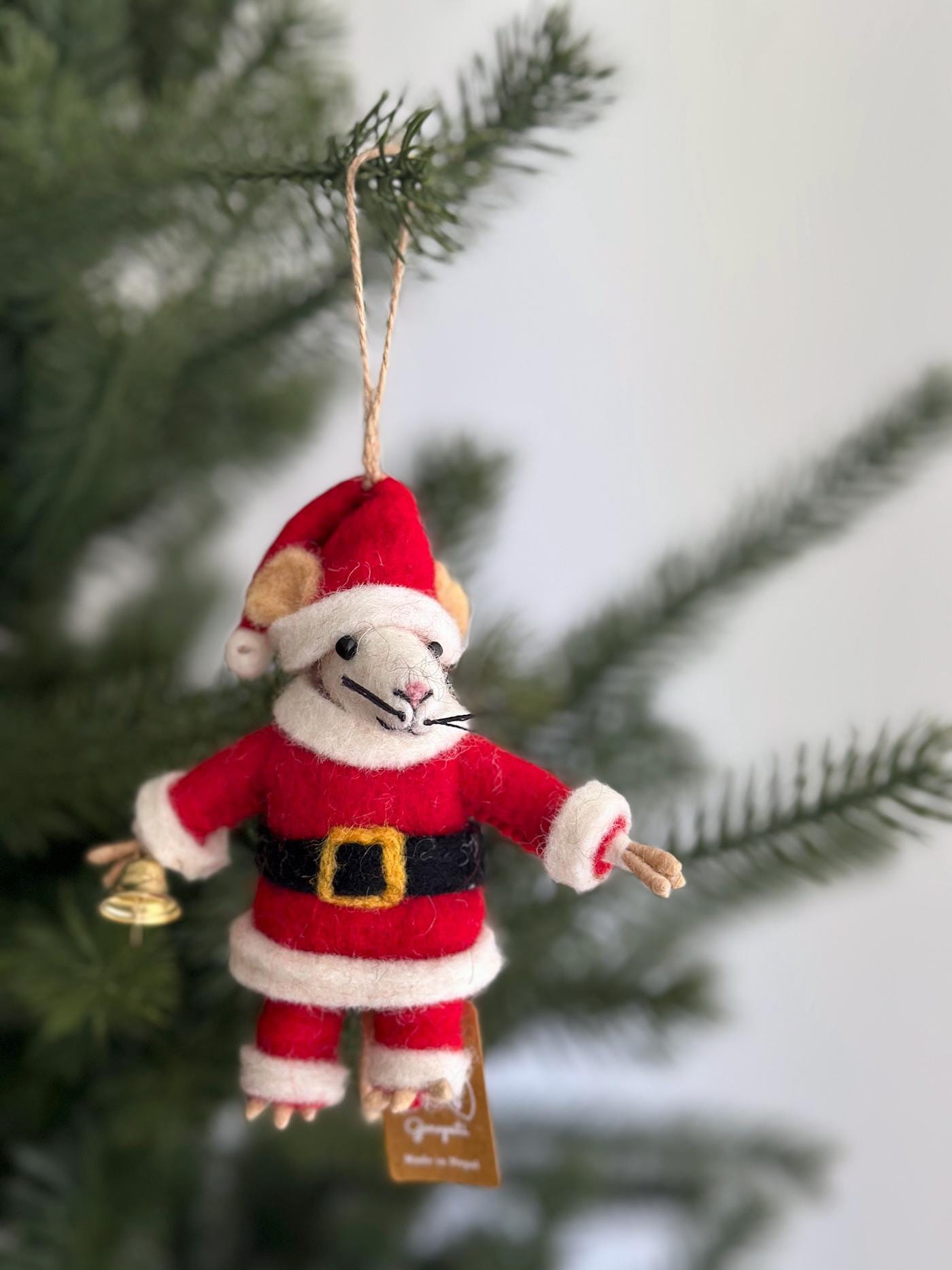 Little Santa Mouse Ornament