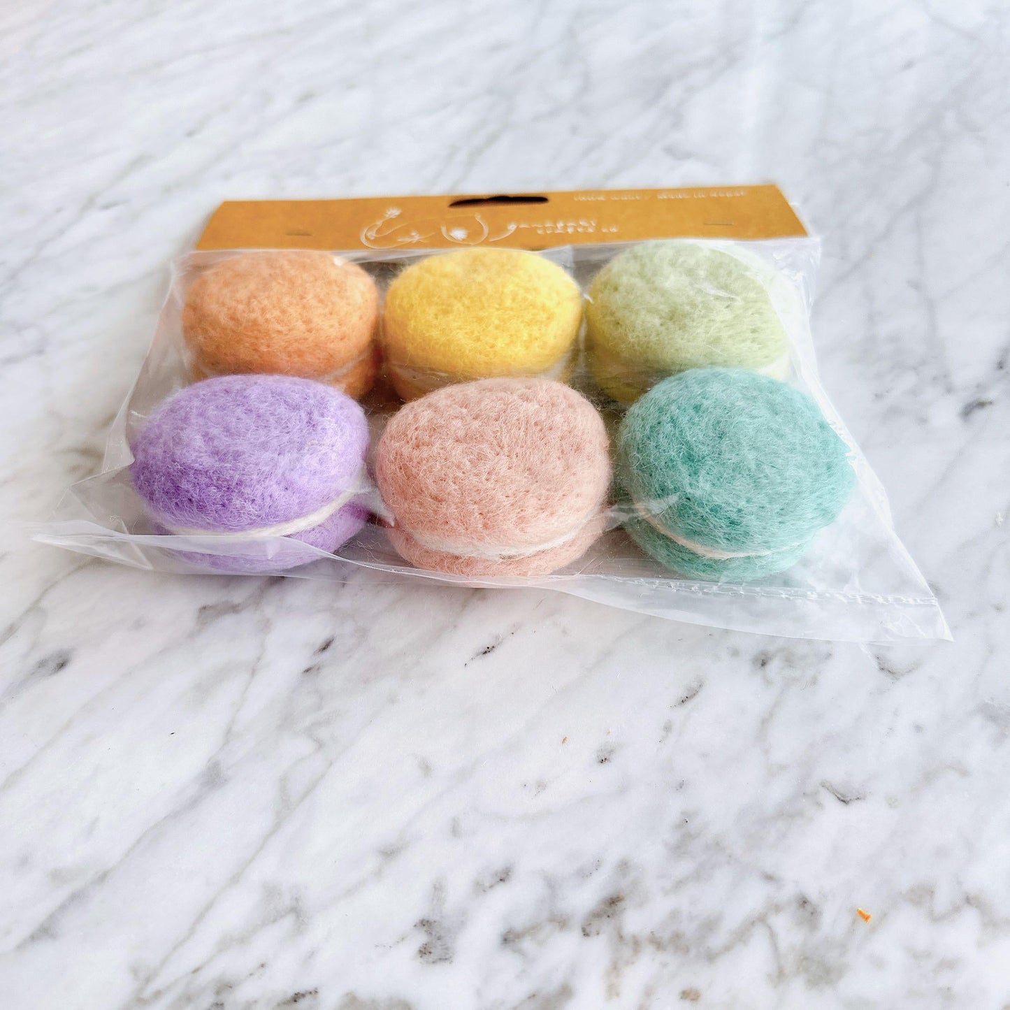 Felt Macarons, Set of 6 Easter Macarons, Pastel Macarons, Felt Play Food Felt Desserts - Ganapati Crafts Co.