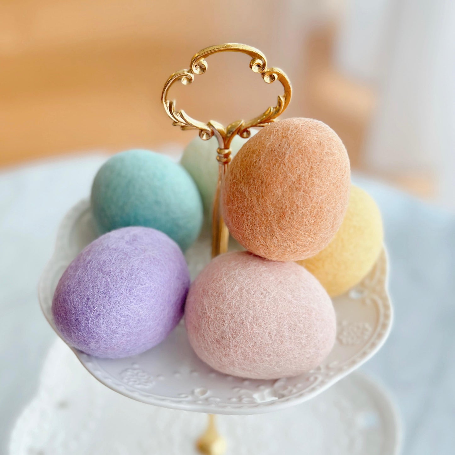 Felt Easter Egg, Pastel Egg, Easter Egg Hunt, 100% Wool Felt Play Food, Set of 6 Easter Egg, Photo Prop