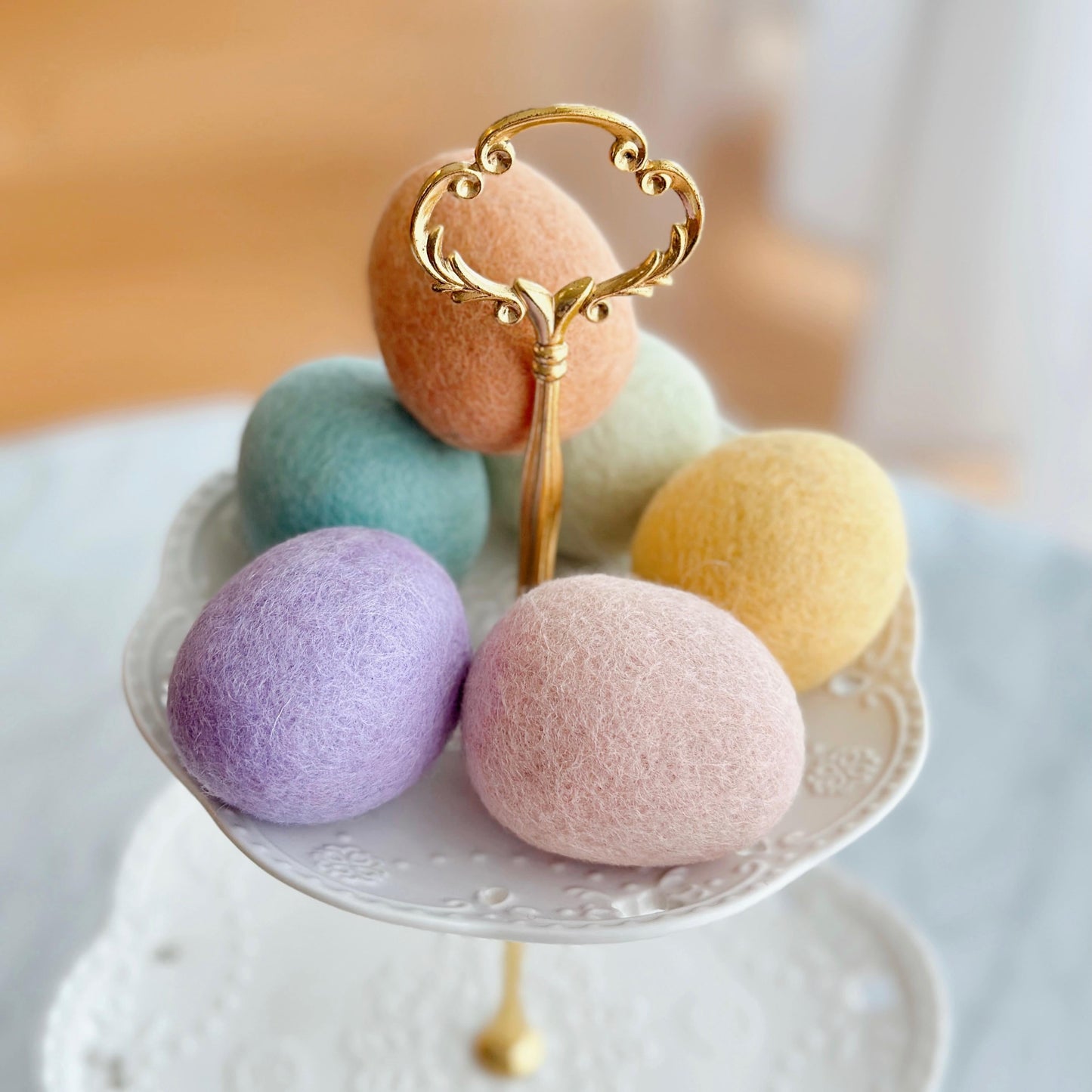 Felt Easter Egg, Pastel Egg, Easter Egg Hunt, 100% Wool Felt Play Food, Set of 6 Easter Egg, Photo Prop