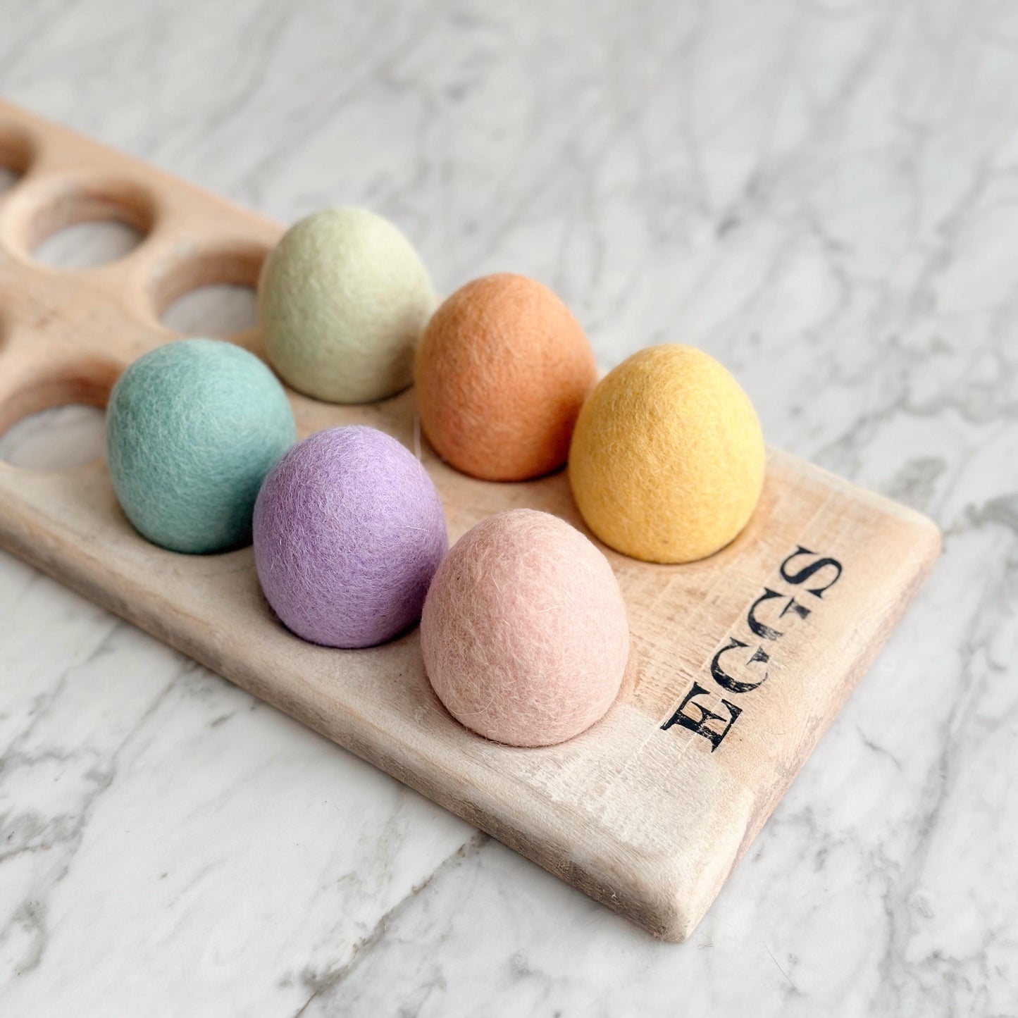 Felt Easter Egg, Pastel Egg, Easter Egg Hunt, 100% Wool Felt Play Food, Set of 6 Easter Egg, Photo Prop