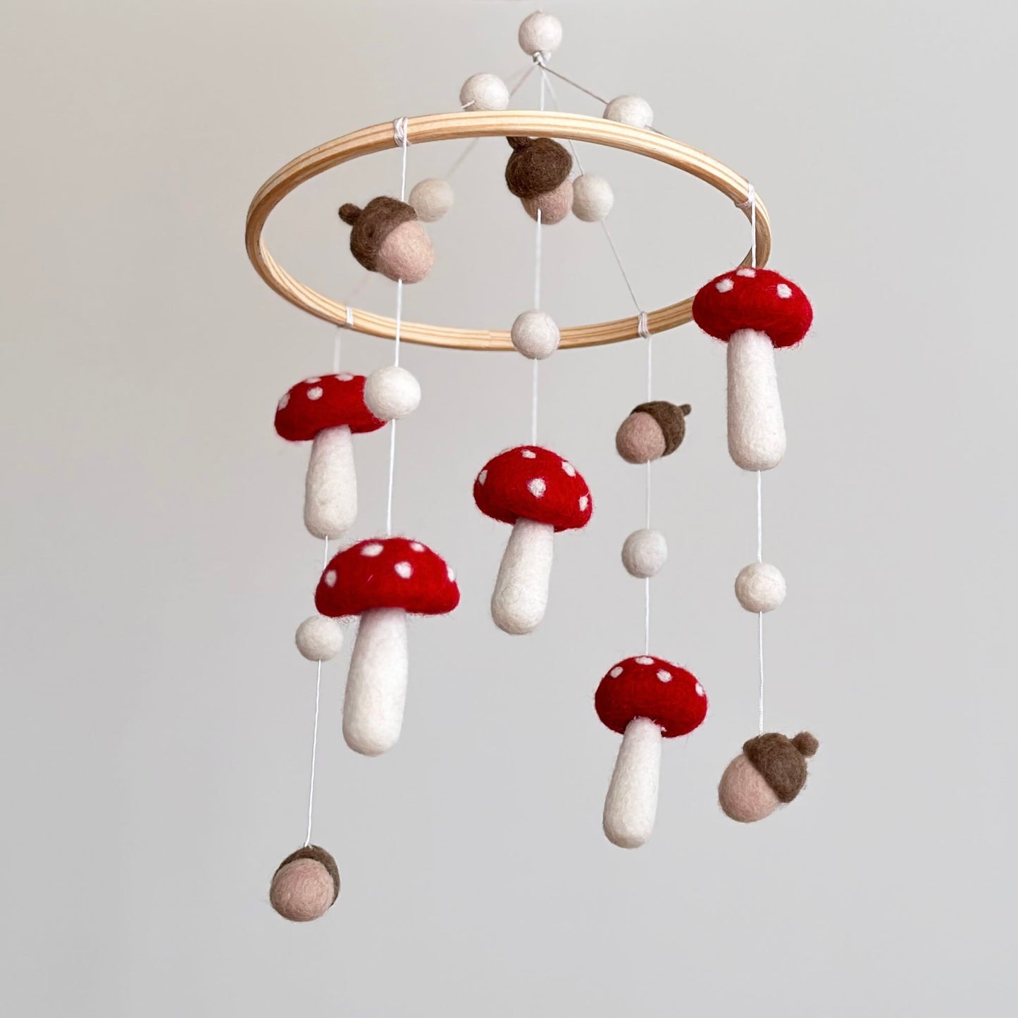 Felt Baby Mobile - Mushroom and Acorn