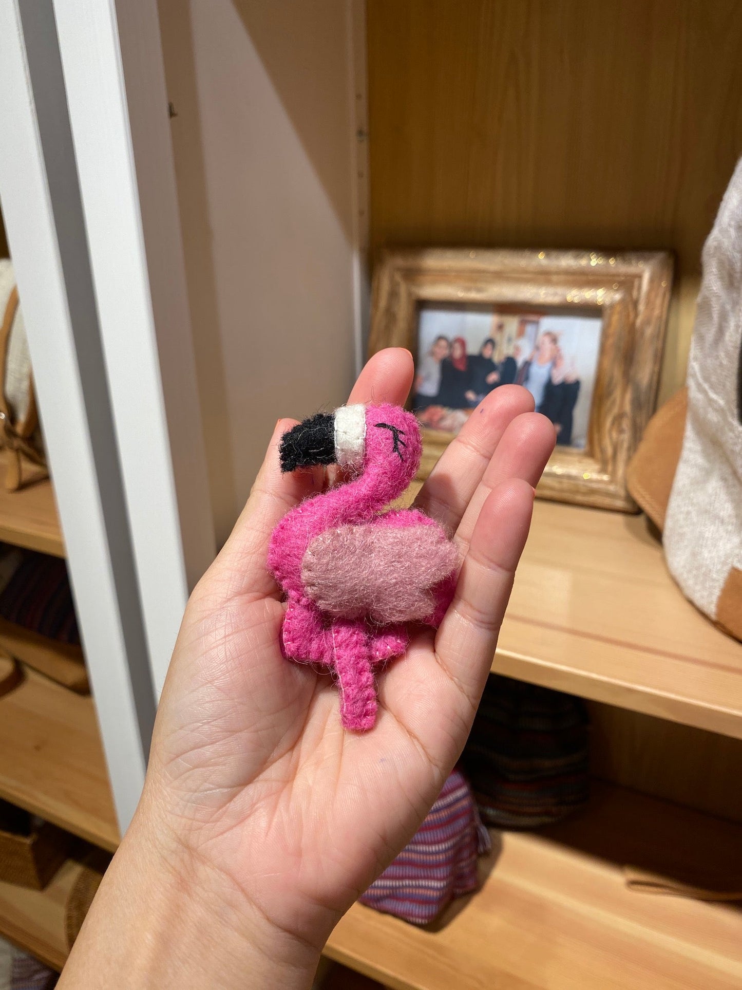 Felt Flamingo Brooch by Ganapati Crafts Co.