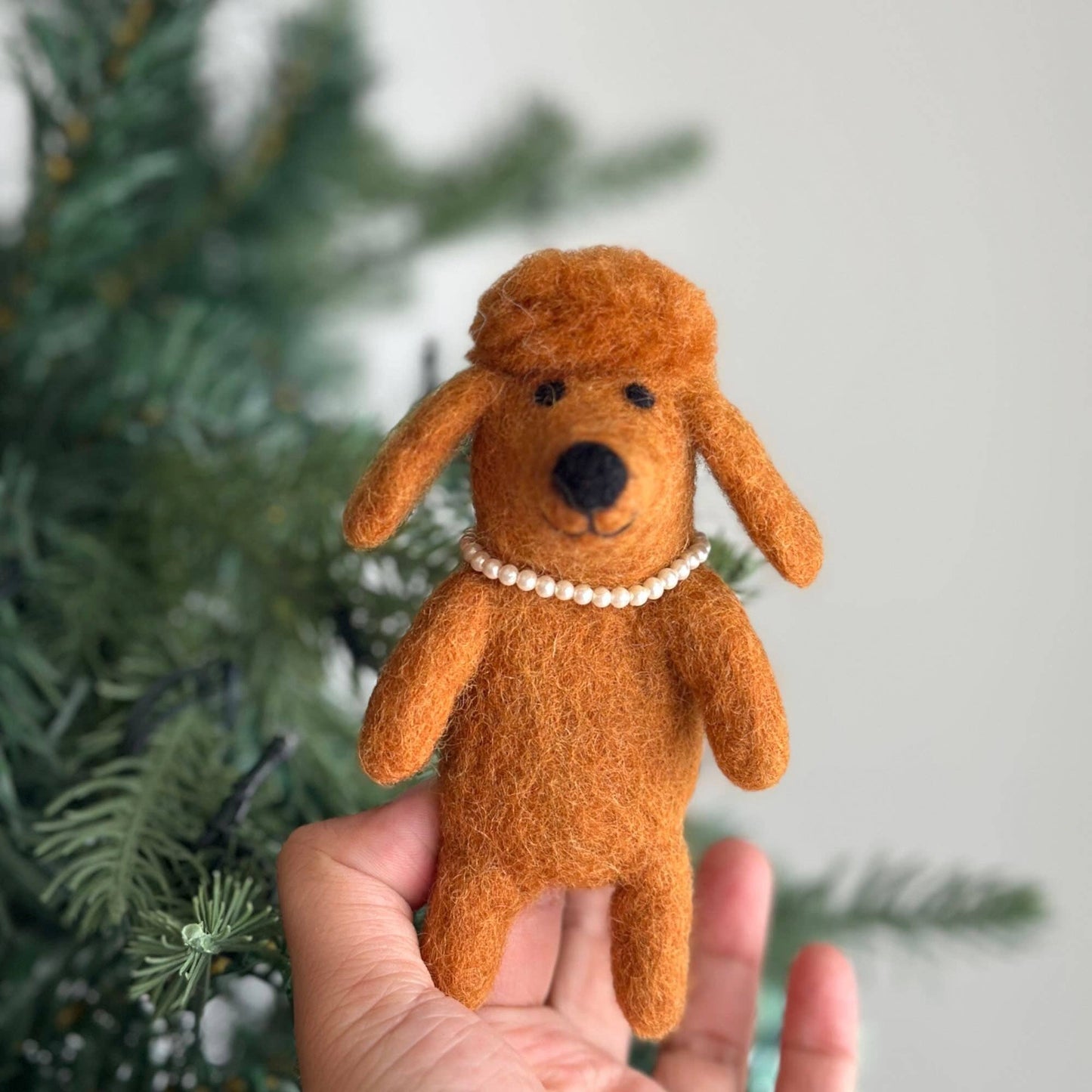 Felt Finger Puppet - Poodle Dog