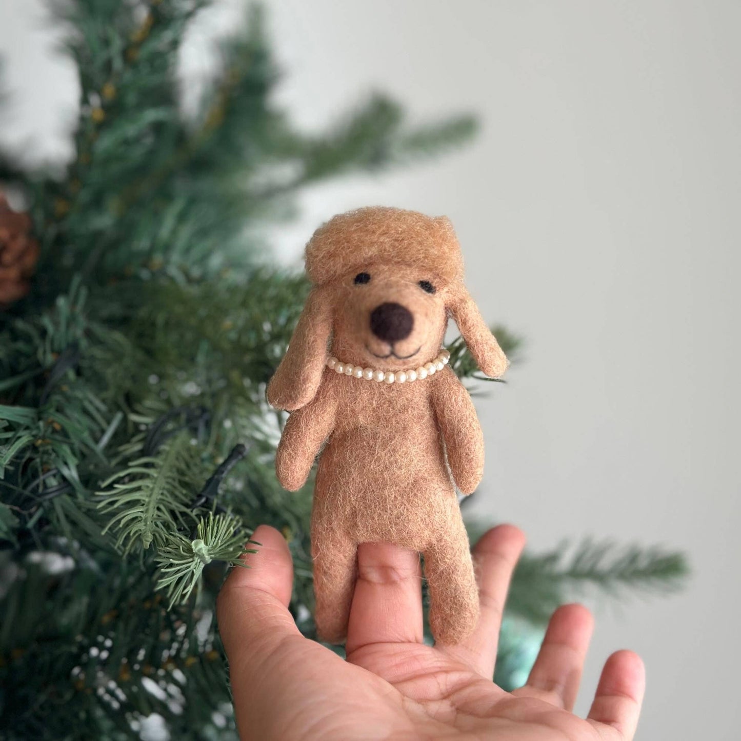 Felt Finger Puppet - Poodle Dog