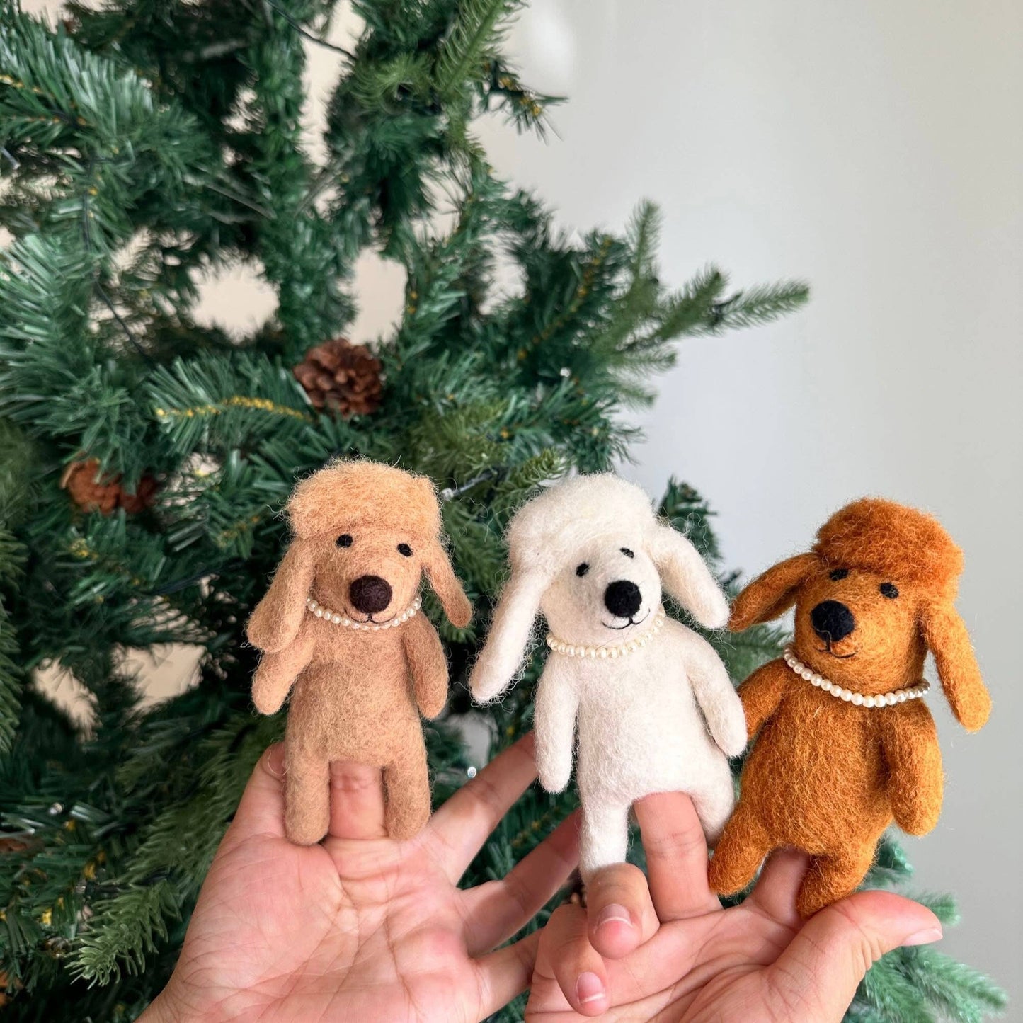 Felt Finger Puppet - Poodle Dog