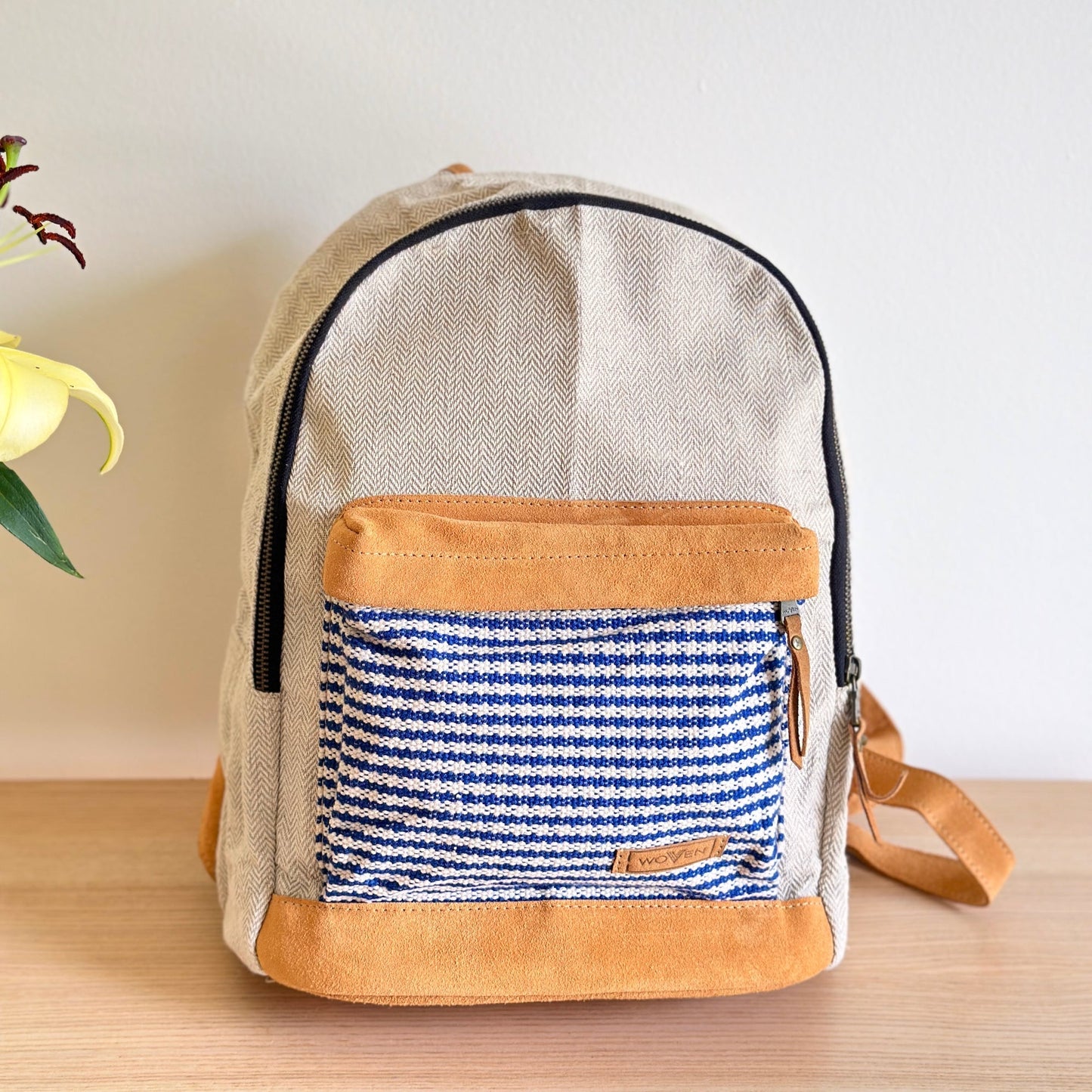 WOVEN 14" Laptop Backpack - Houndstooth