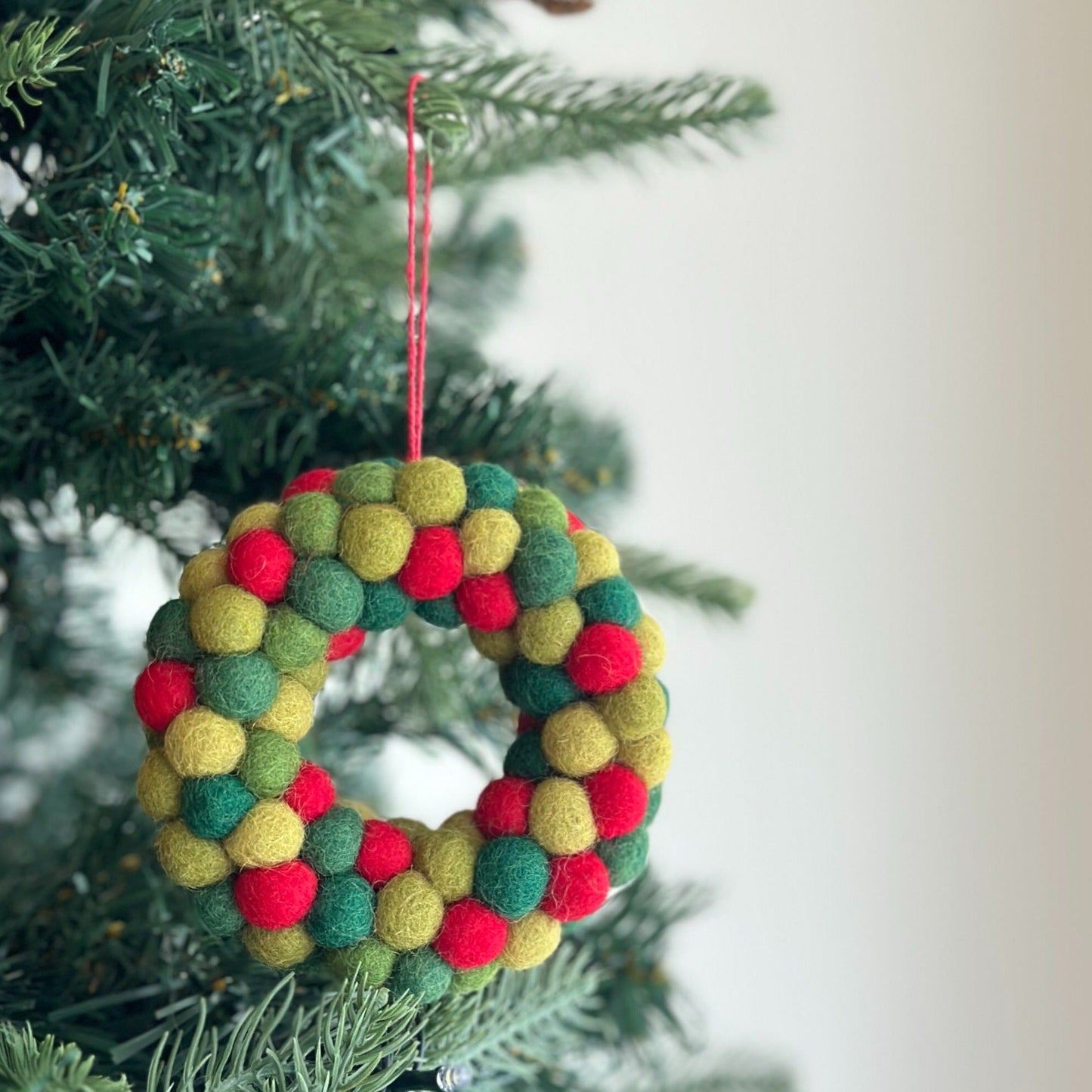Felt Ornament - Mini Pompom Ball Wreath