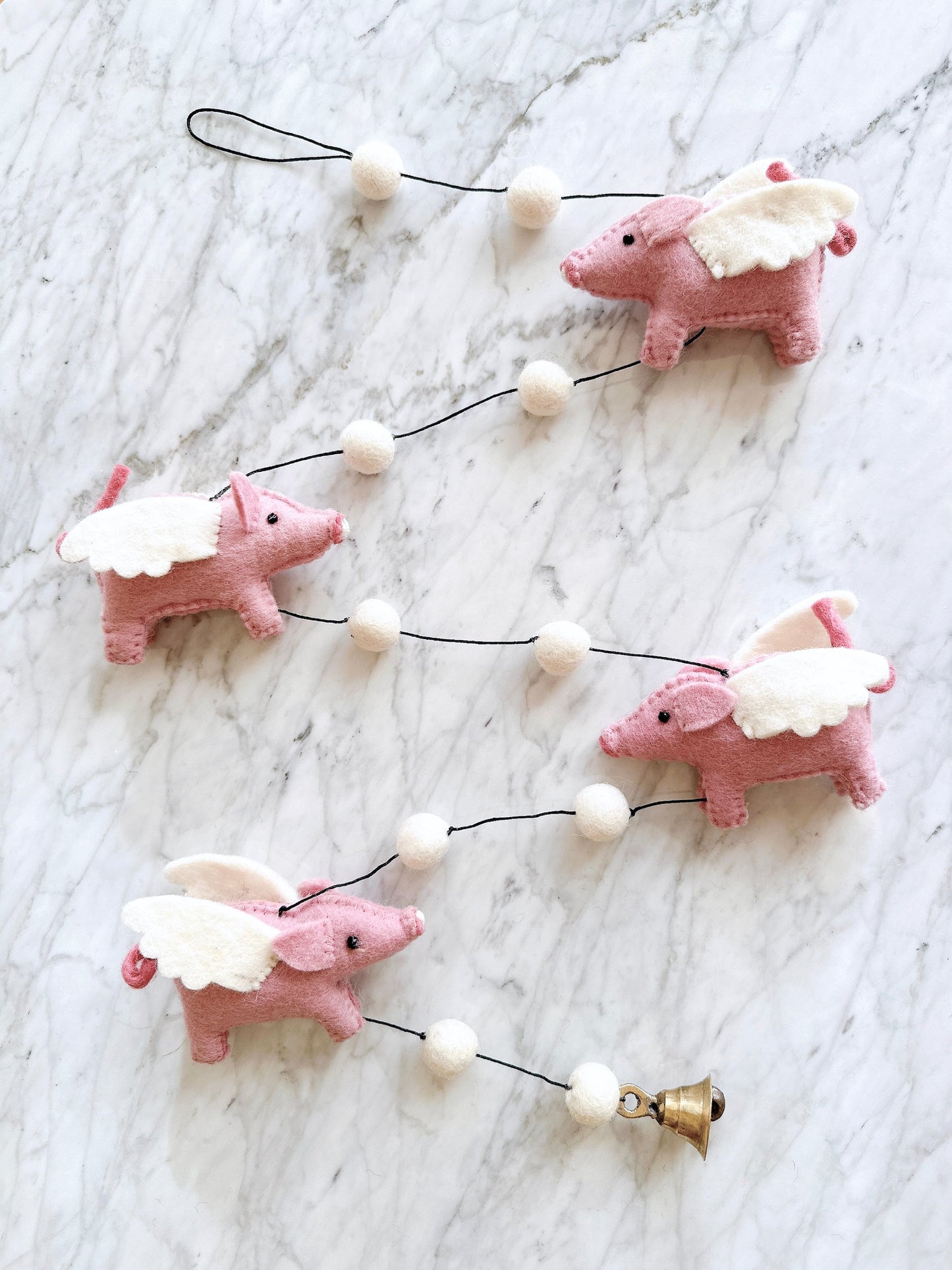 Felt Flying Piggy Garland - Ganapati Crafts Co.