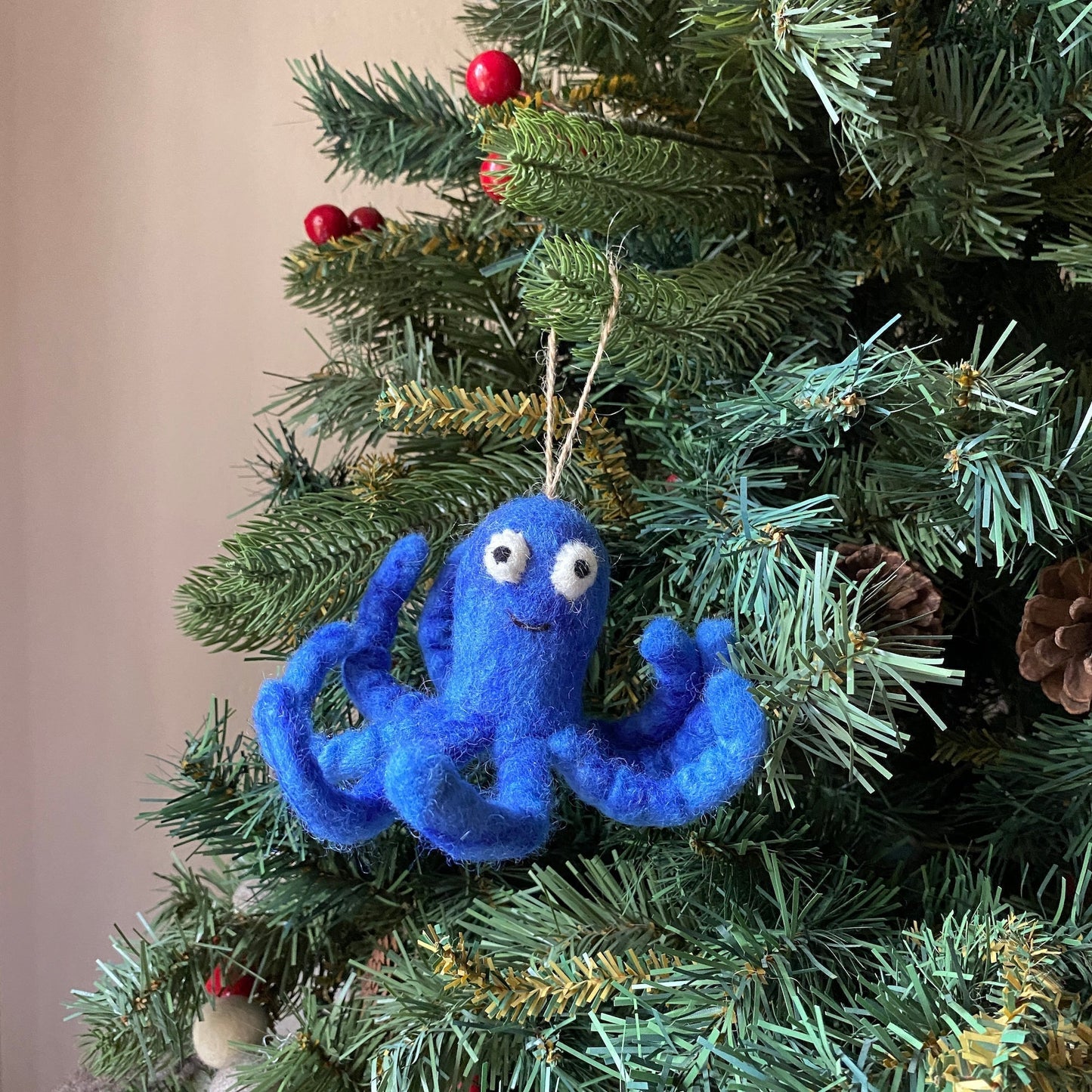 Felt Ornament - Blue Octopus