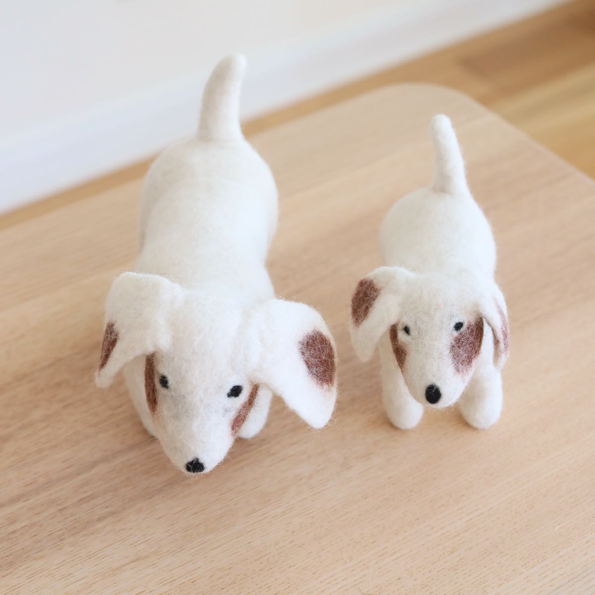 Needle Felted White Dog - Ganapati Crafts Co.