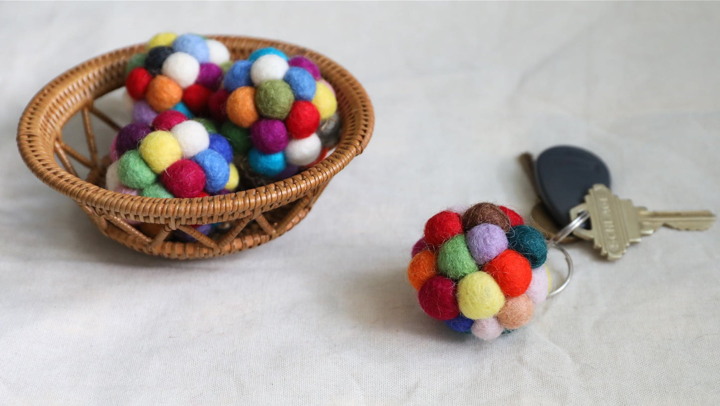Felt Keychain - Ball Pompom