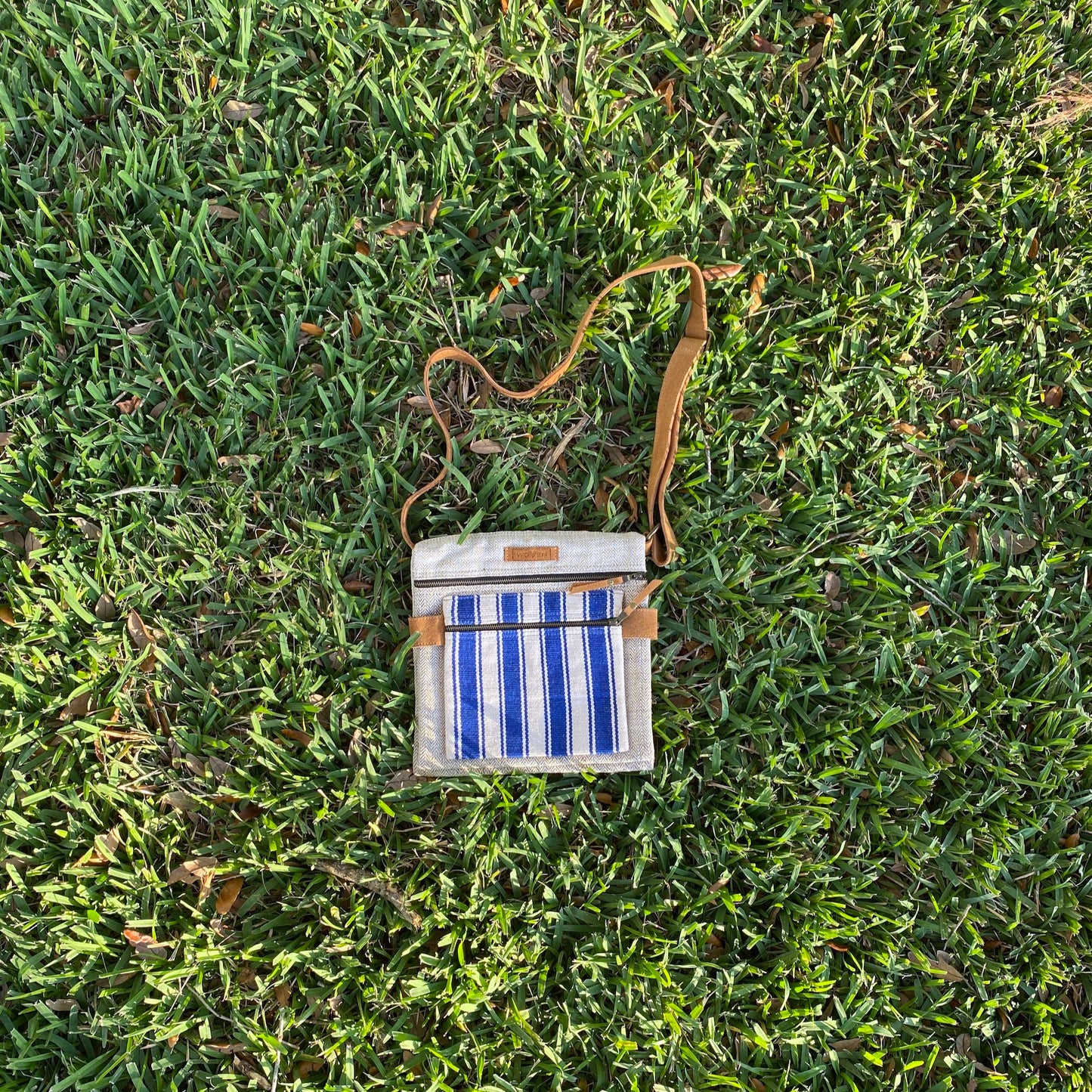 Woven Wide Striped Double Sided Bag