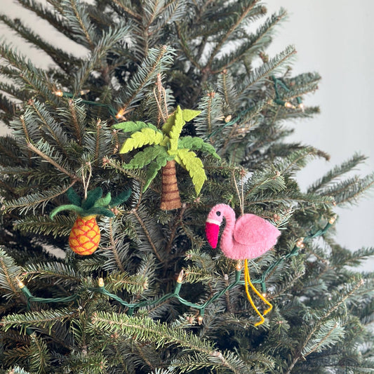 Felt Christmas Ornament Set of 3 - Tropical Theme