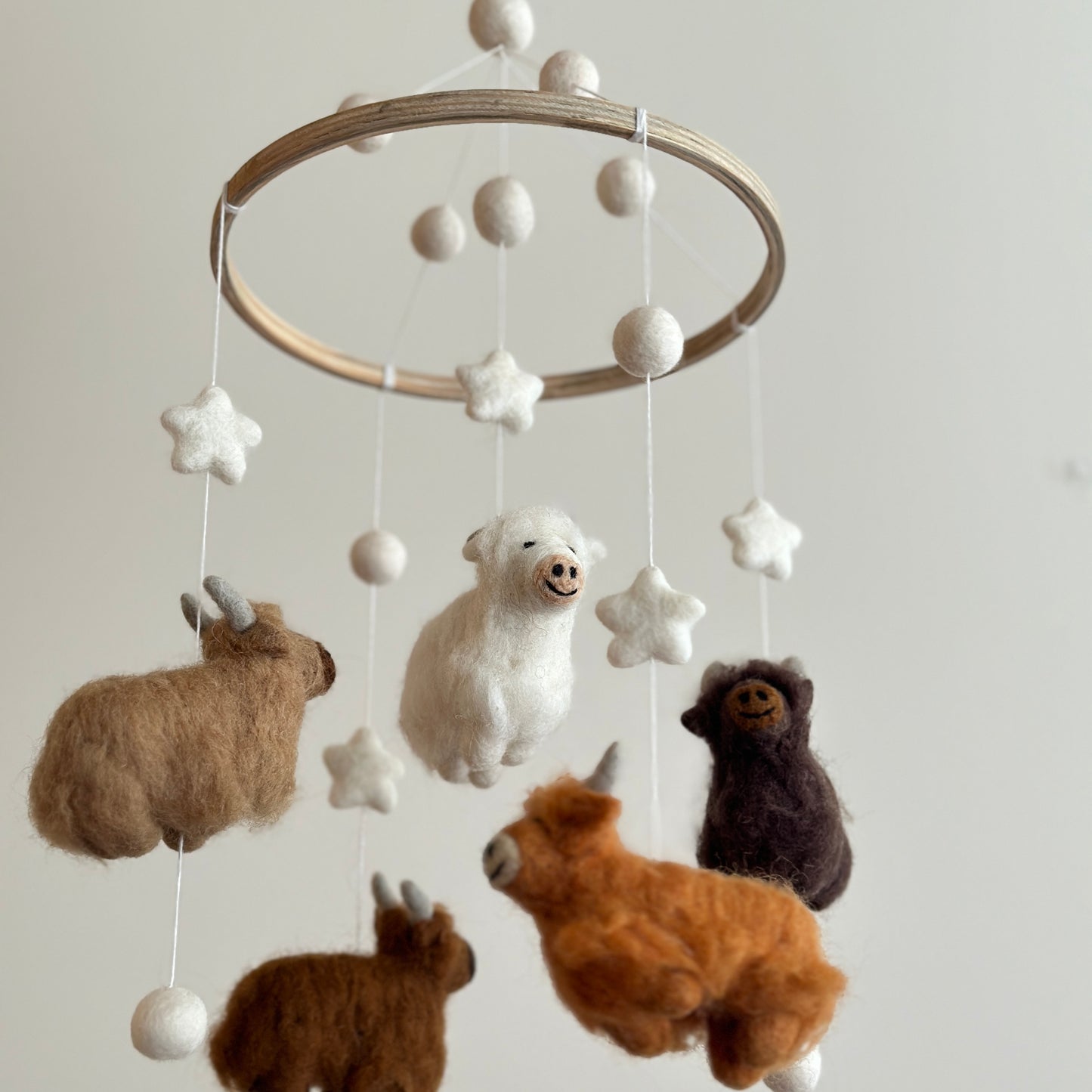 Felt Baby Mobile - Highland Cow