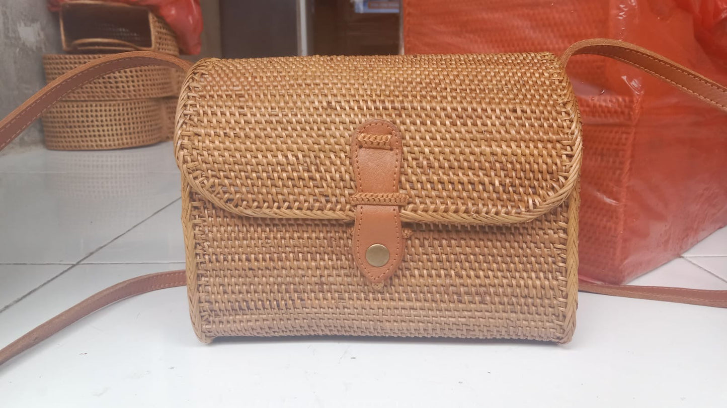 Bali Rattan Crossbody Bag - Joy