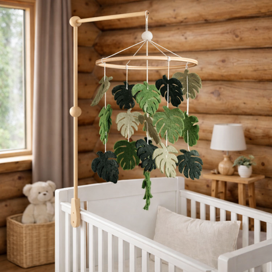 Felt Baby Mobile - Monstera Leaves