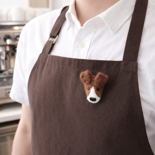 Felted Jack Russell Terrier Dog Brooch