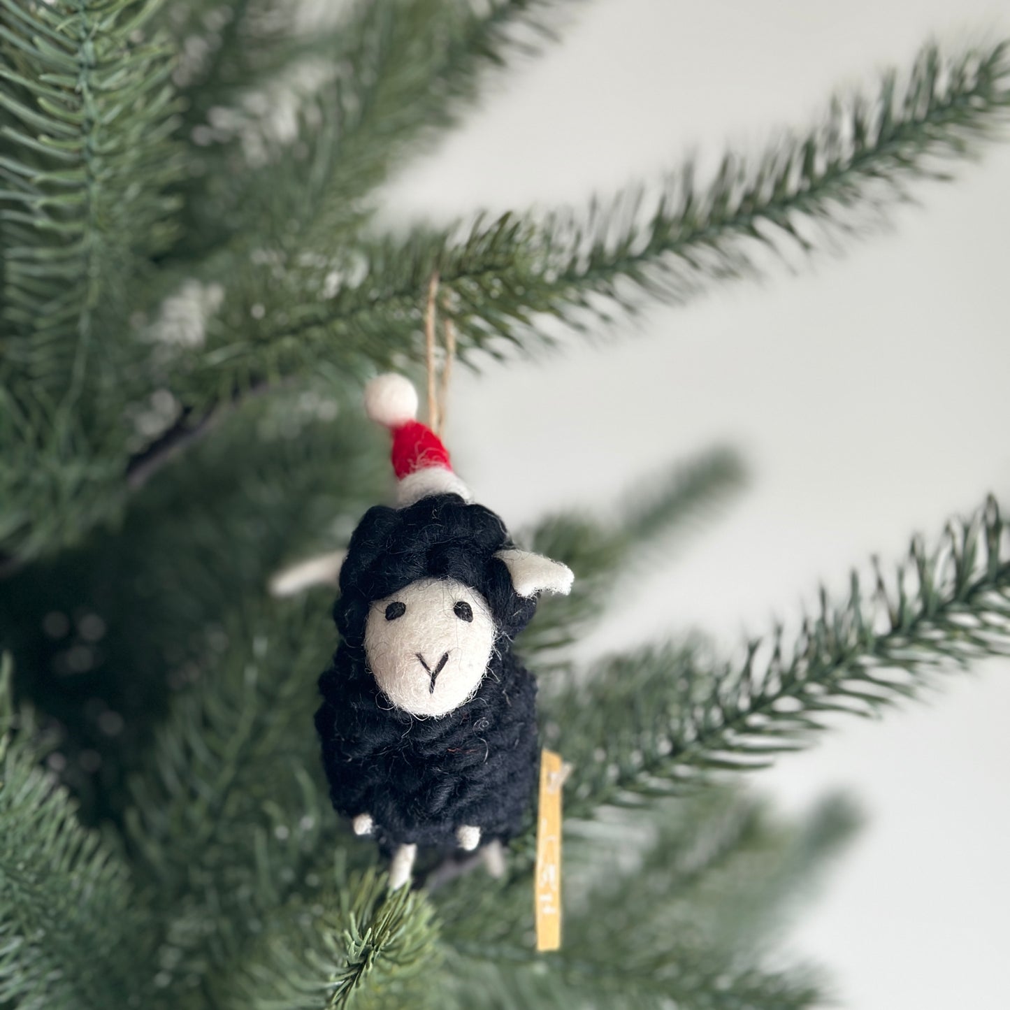 Felt Ornament - Mini Sheep with Christmas Hat