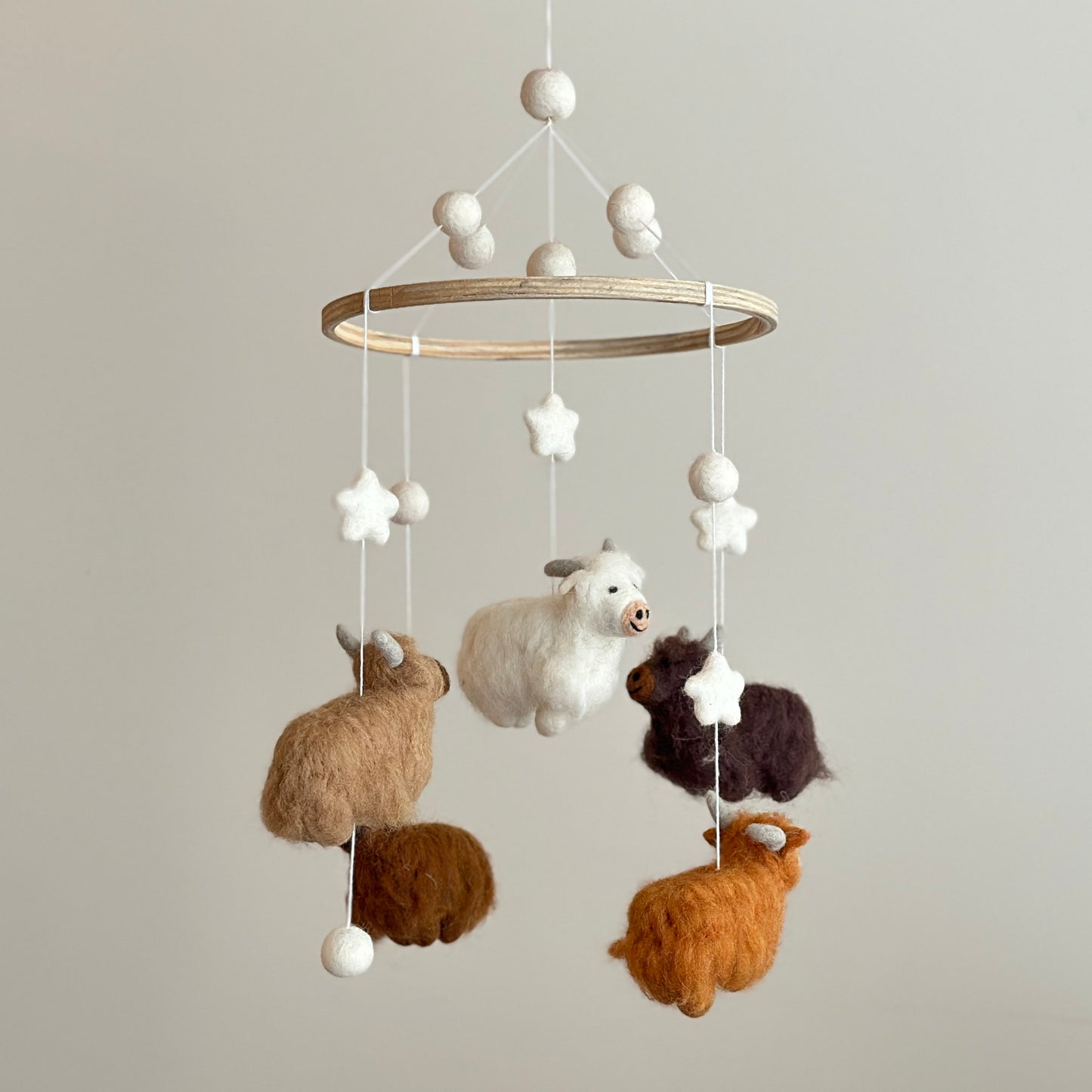 Felt Baby Mobile - Highland Cow