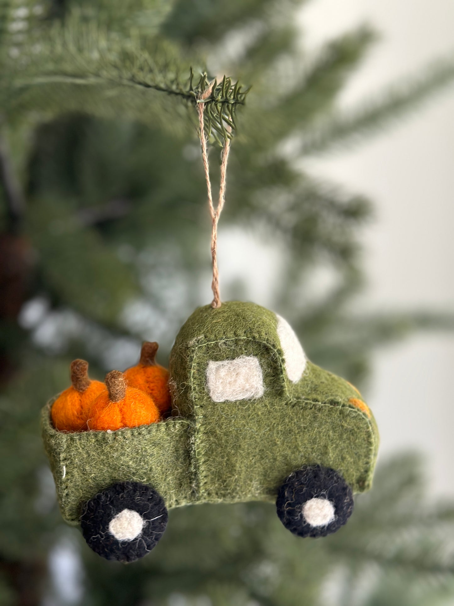 Felt Christmas Ornament Set of 5 - Holiday Vehicles