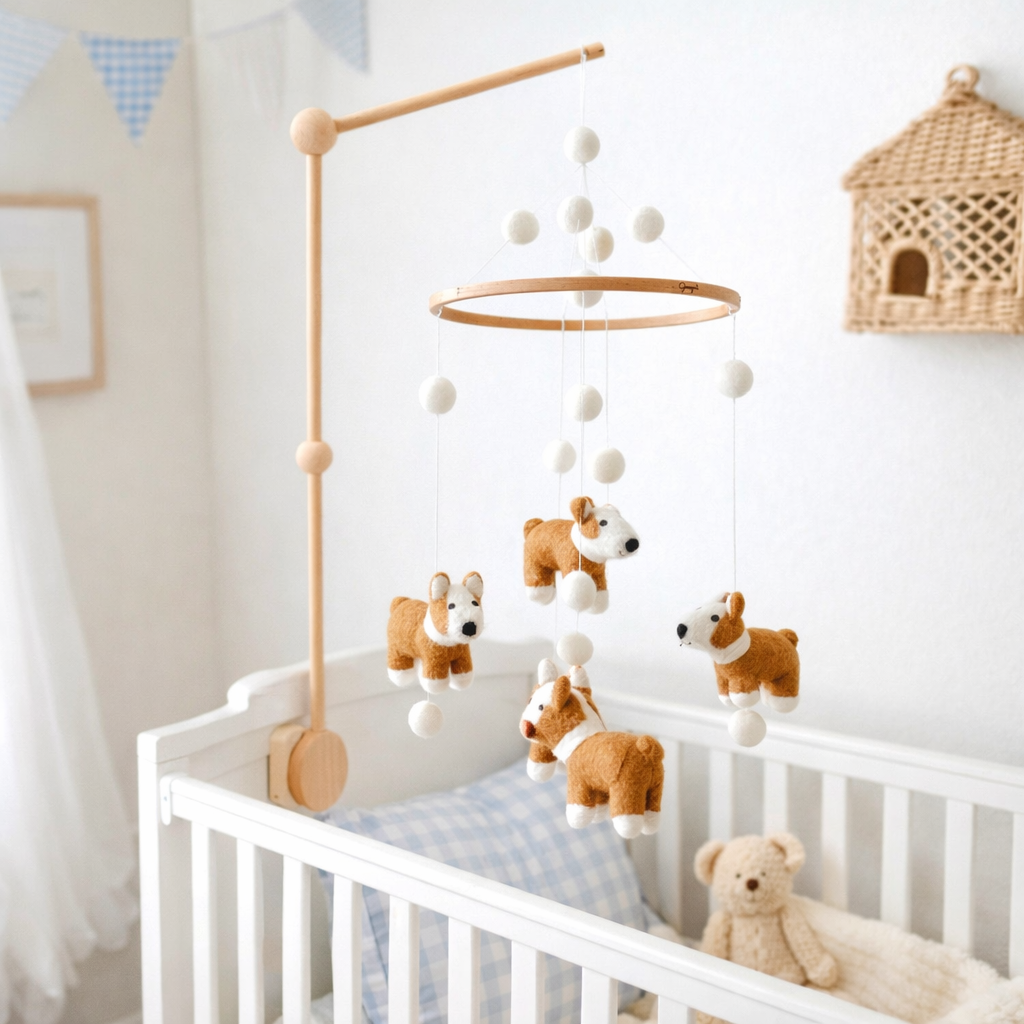Felt Baby Mobile - Corgi