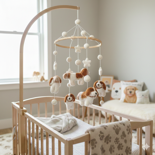 Felt Baby Mobile - King Charles Cavalier Dog