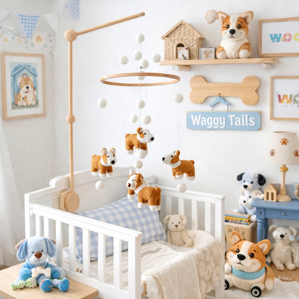 Felt Baby Mobile - Corgi