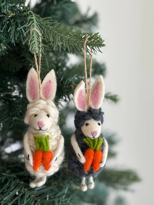 Felt Easter Bunny Sheep Ornament