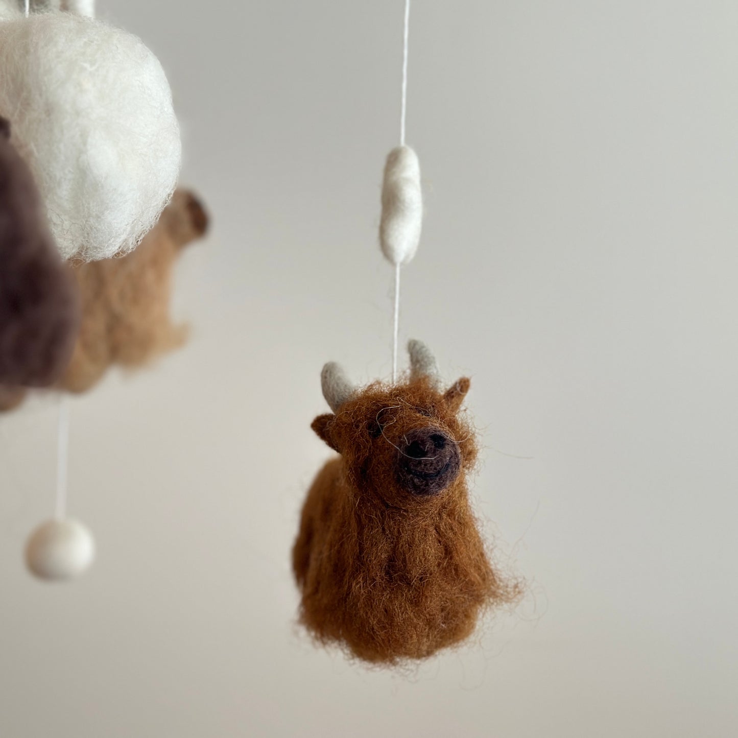 Felt Baby Mobile - Highland Cow