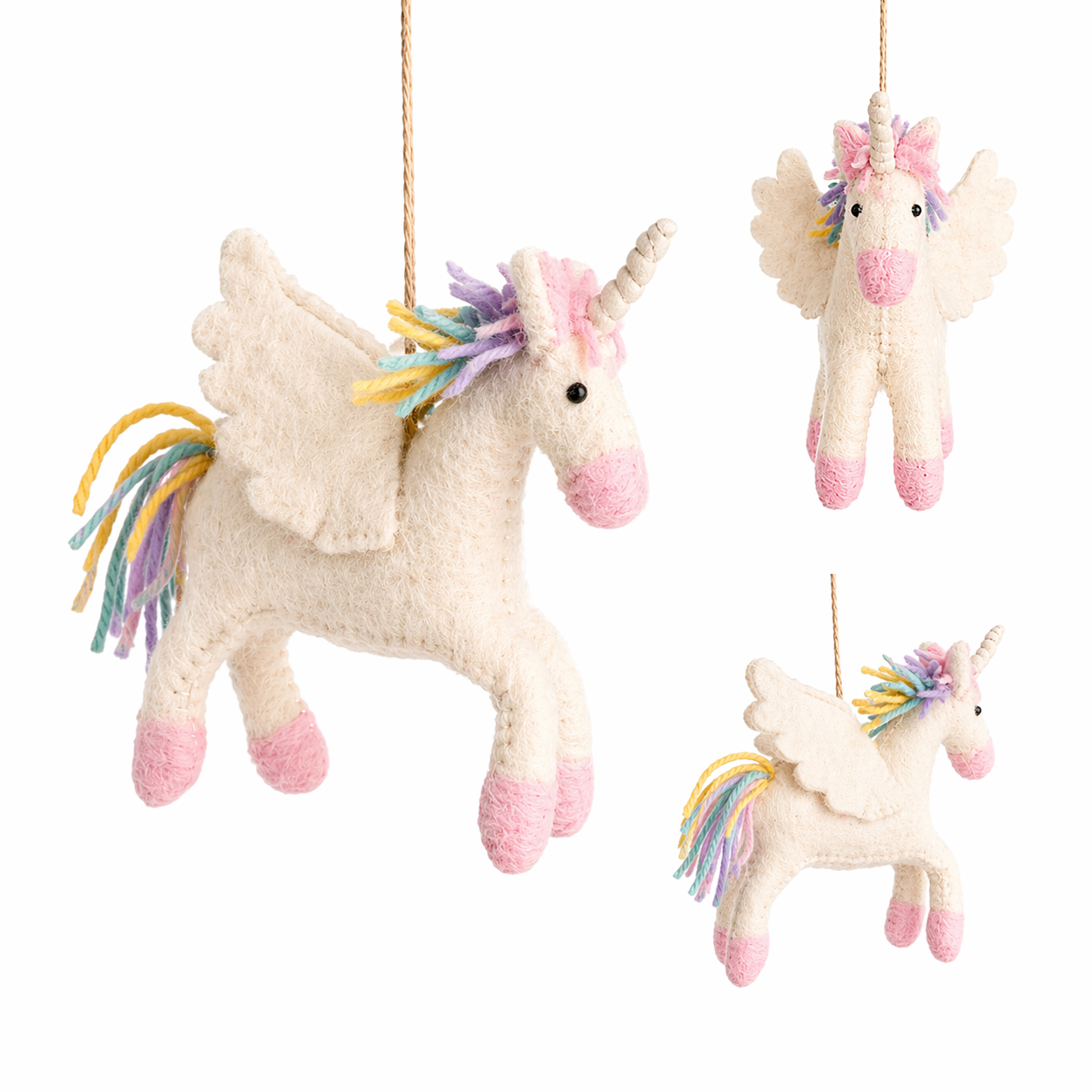 Felt Ornament - 2026 Prancing Pastel Unicorn