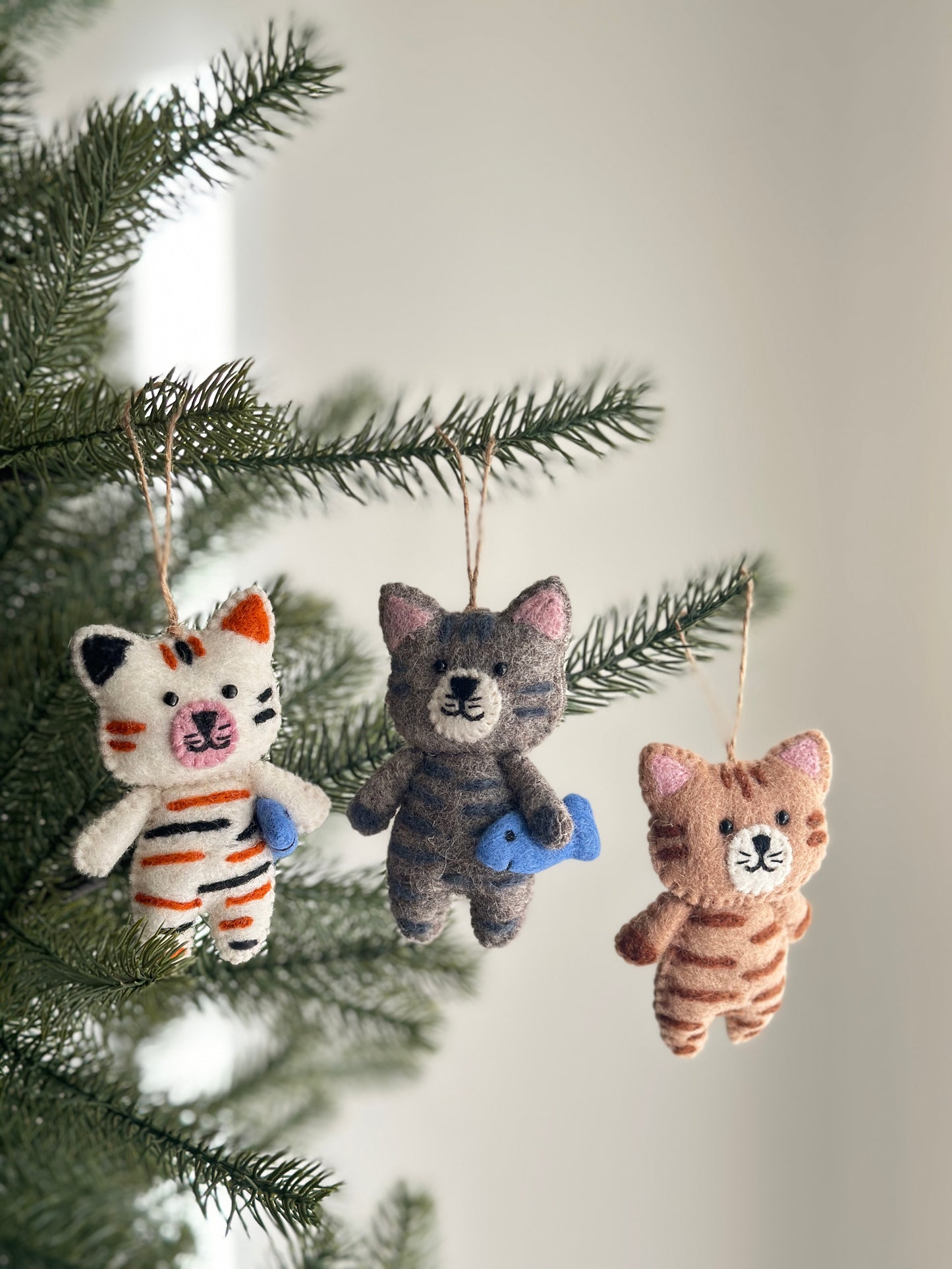 Christmas Cute Cat Ornament Set - 3 PCs