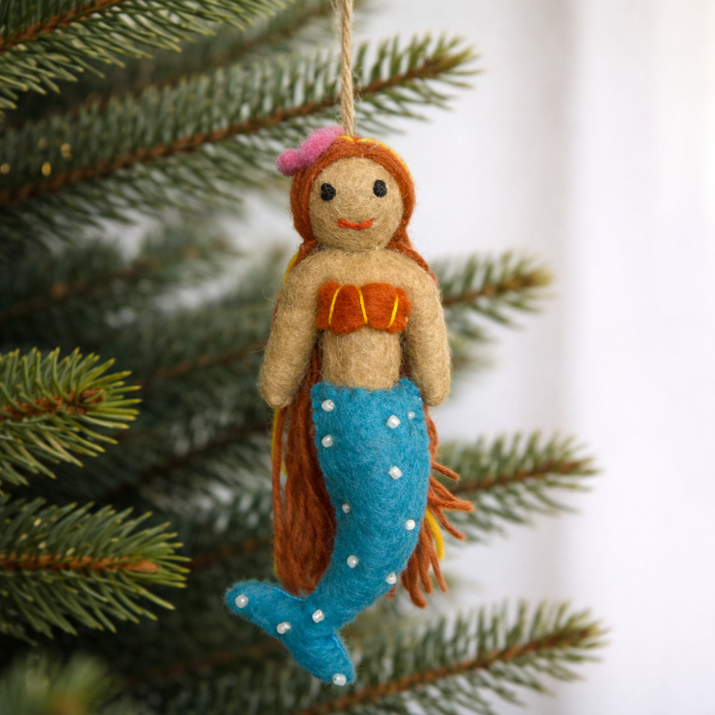 Felt Ornament - Red Hair Mermaid