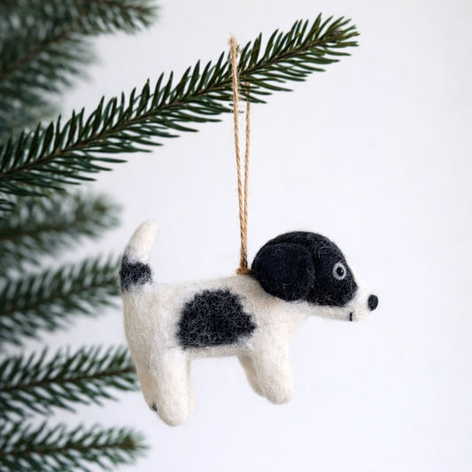 Felt Ornament - Black Spotty Dog