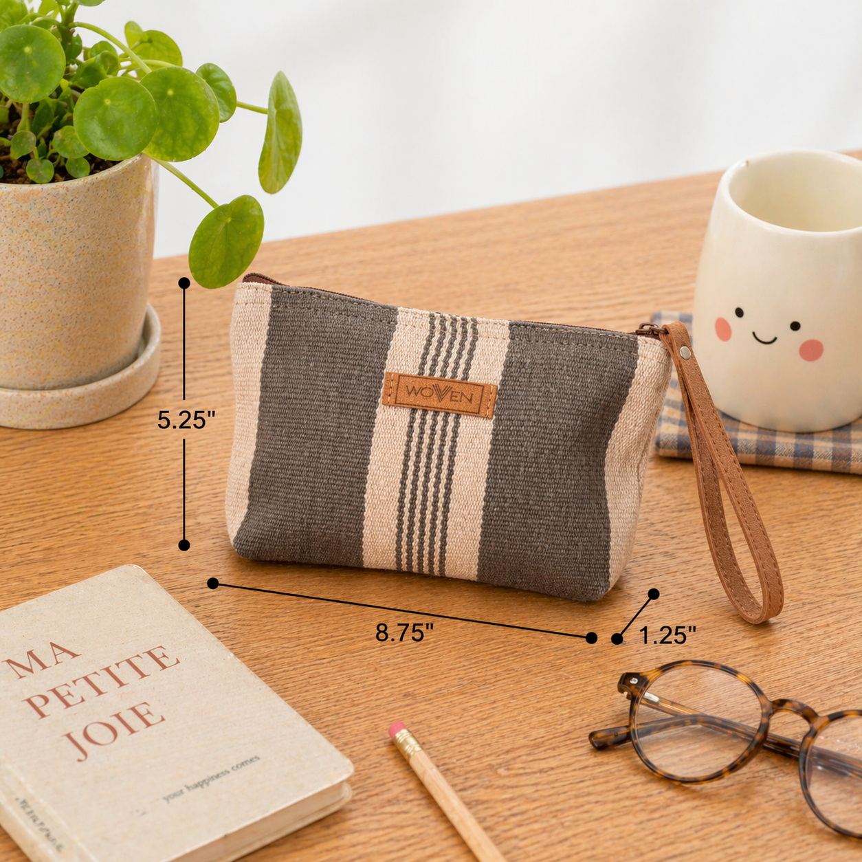 Handwoven Cosmetic Pouch with Wrist Strap | Fair Trade Everyday Case