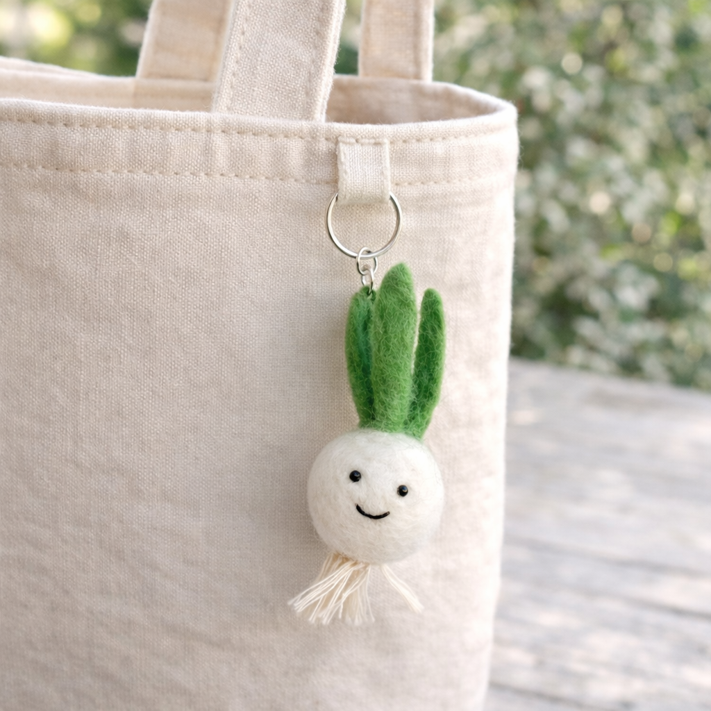 Felt Keychain - Smiley Veggies