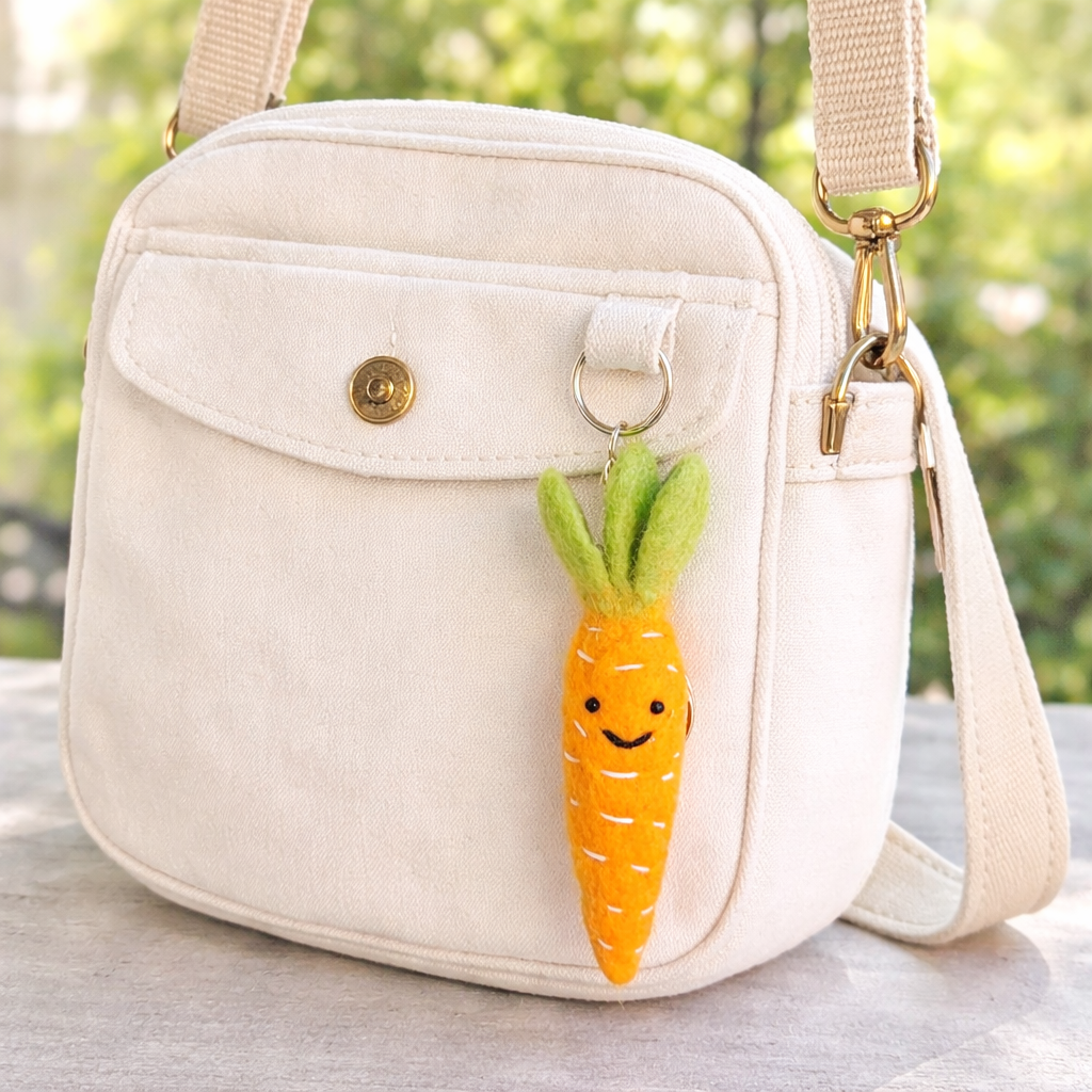 Felt Keychain - Smiley Veggies