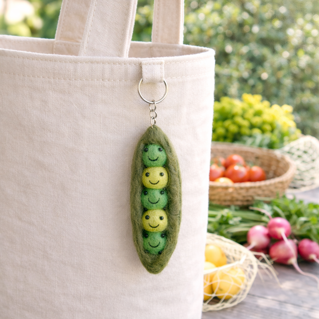 Felt Keychain - Smiley Veggies